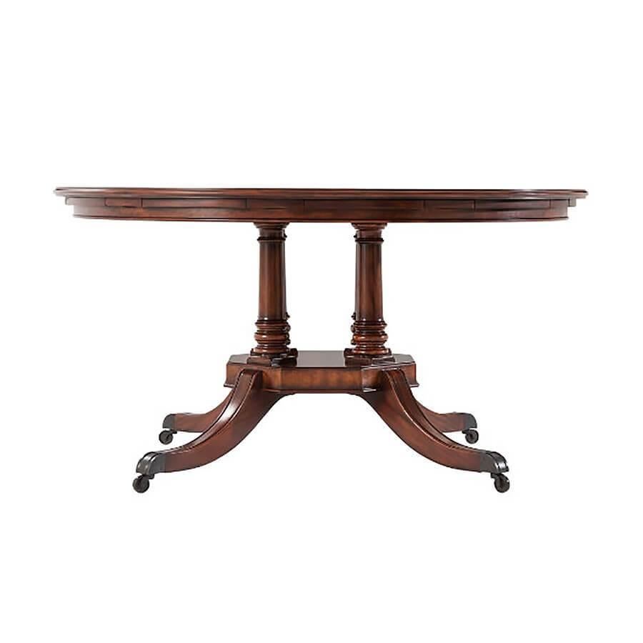 Regency Round Extending Dining Table In New Condition In Westwood, NJ
