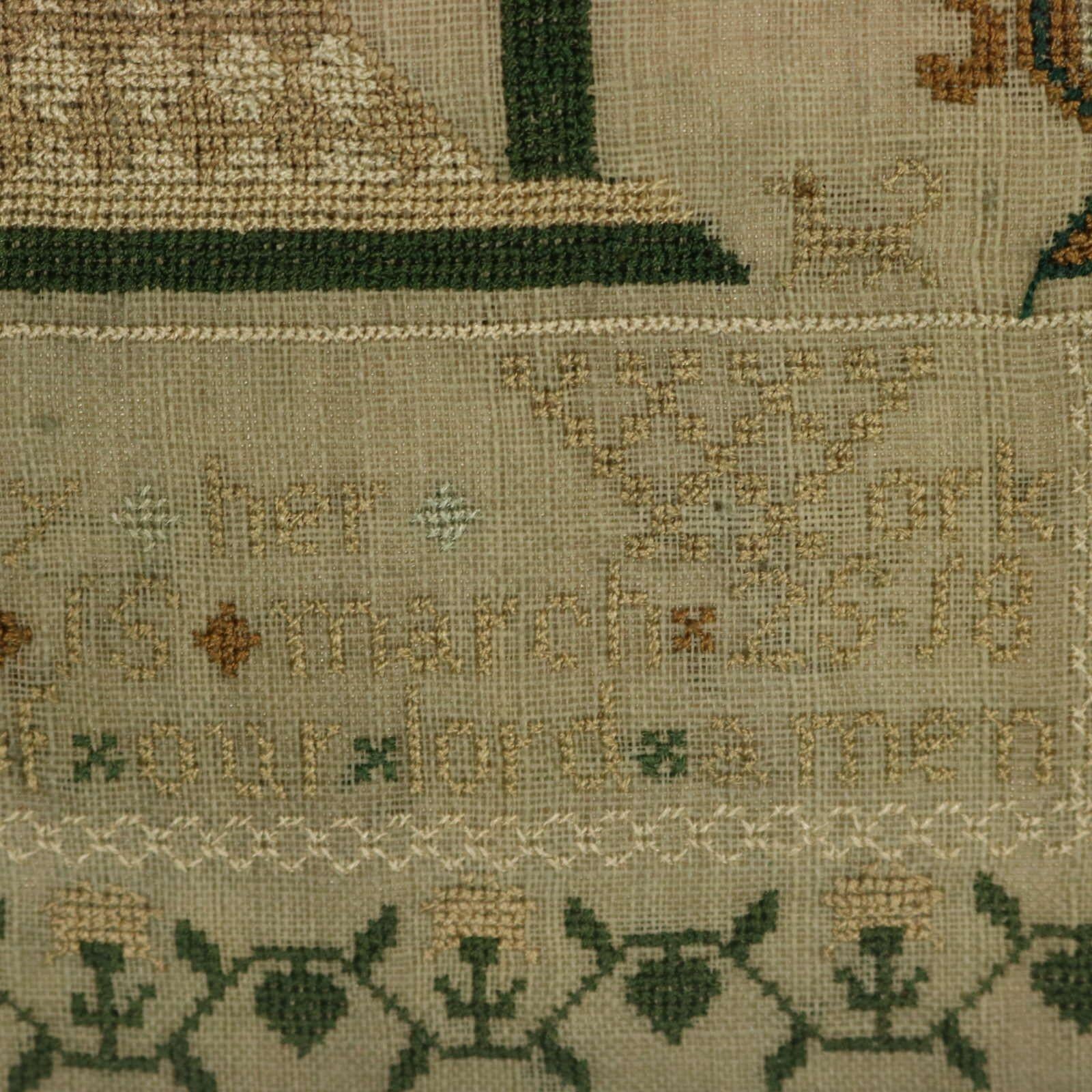 Silk Regency Sampler, 1825, by Mary Parry For Sale