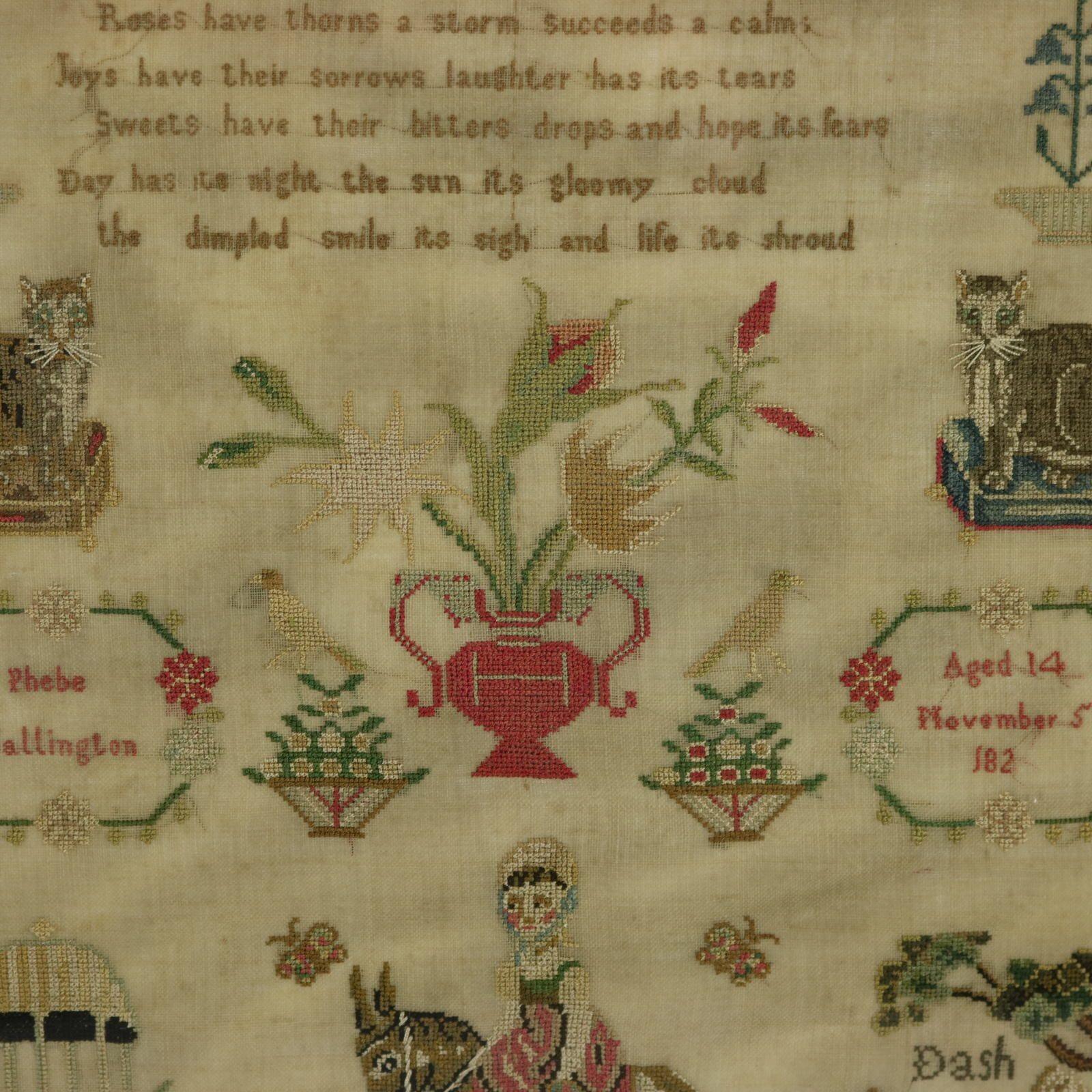 Regency Sampler, c.1820, by Phebe Wallington 15