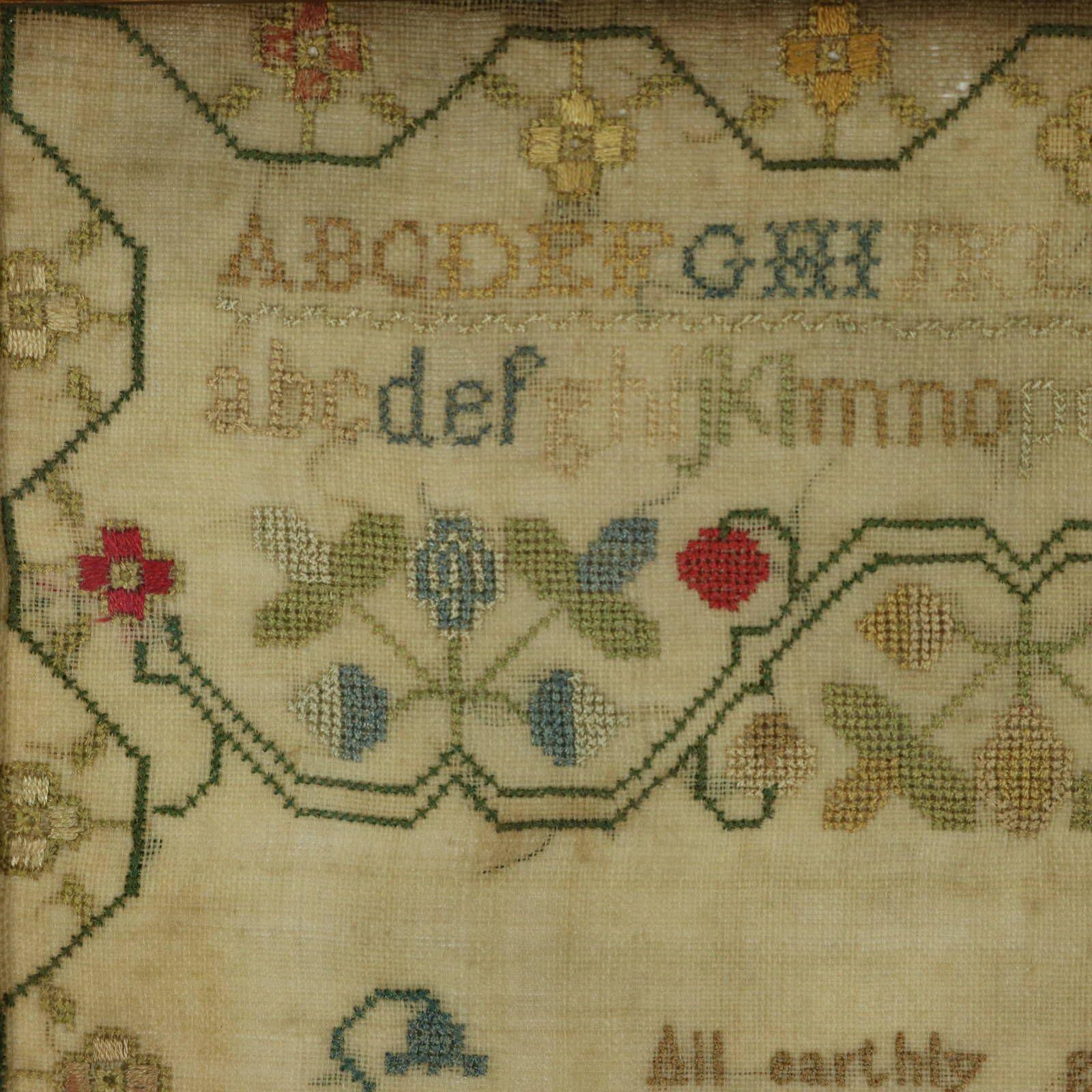 Early 19th Century Regency Sampler, c.1820, by Phebe Wallington