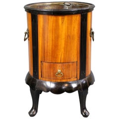 Antique Regency Satinwood and Ebony Footed Wine Cooler
