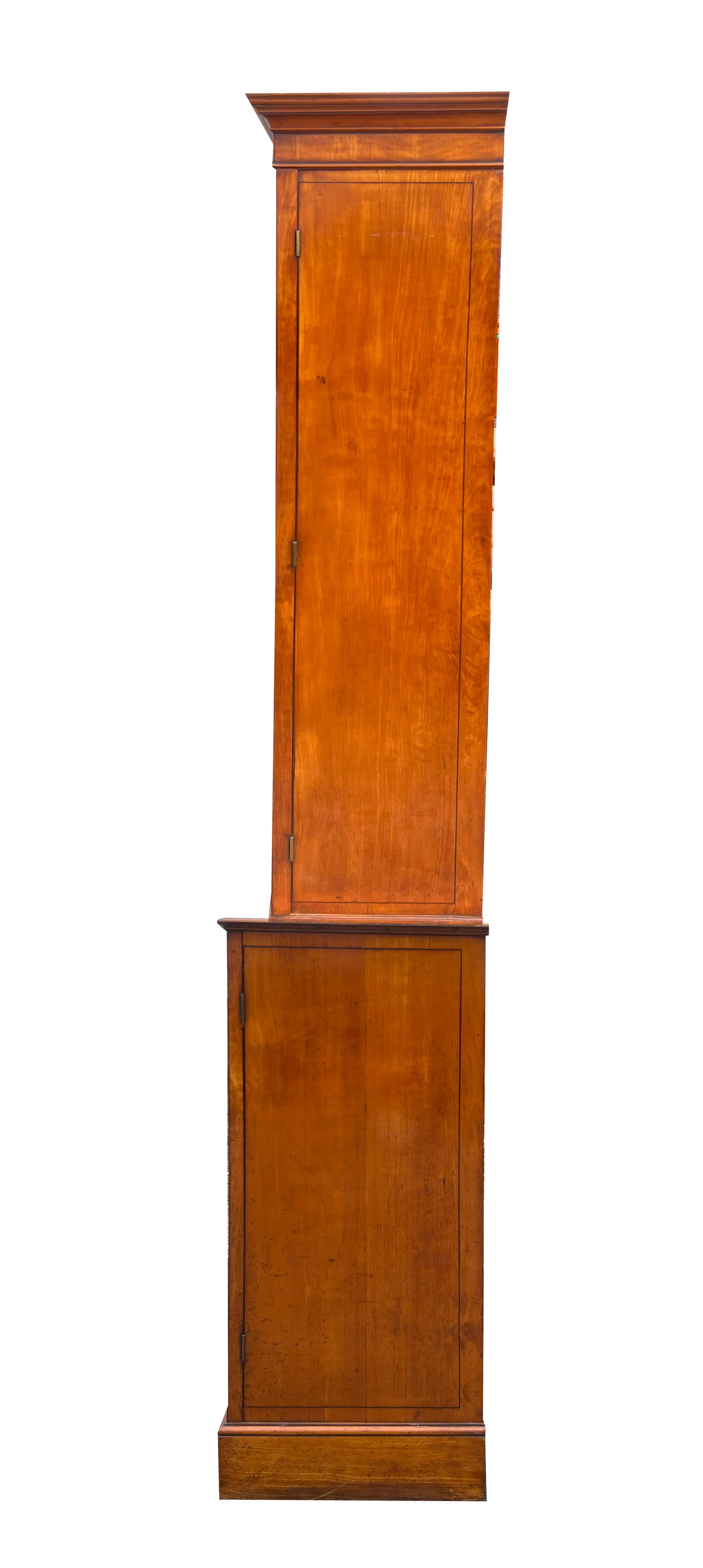 English Regency Satinwood And Mahogany Bookcase For Sale