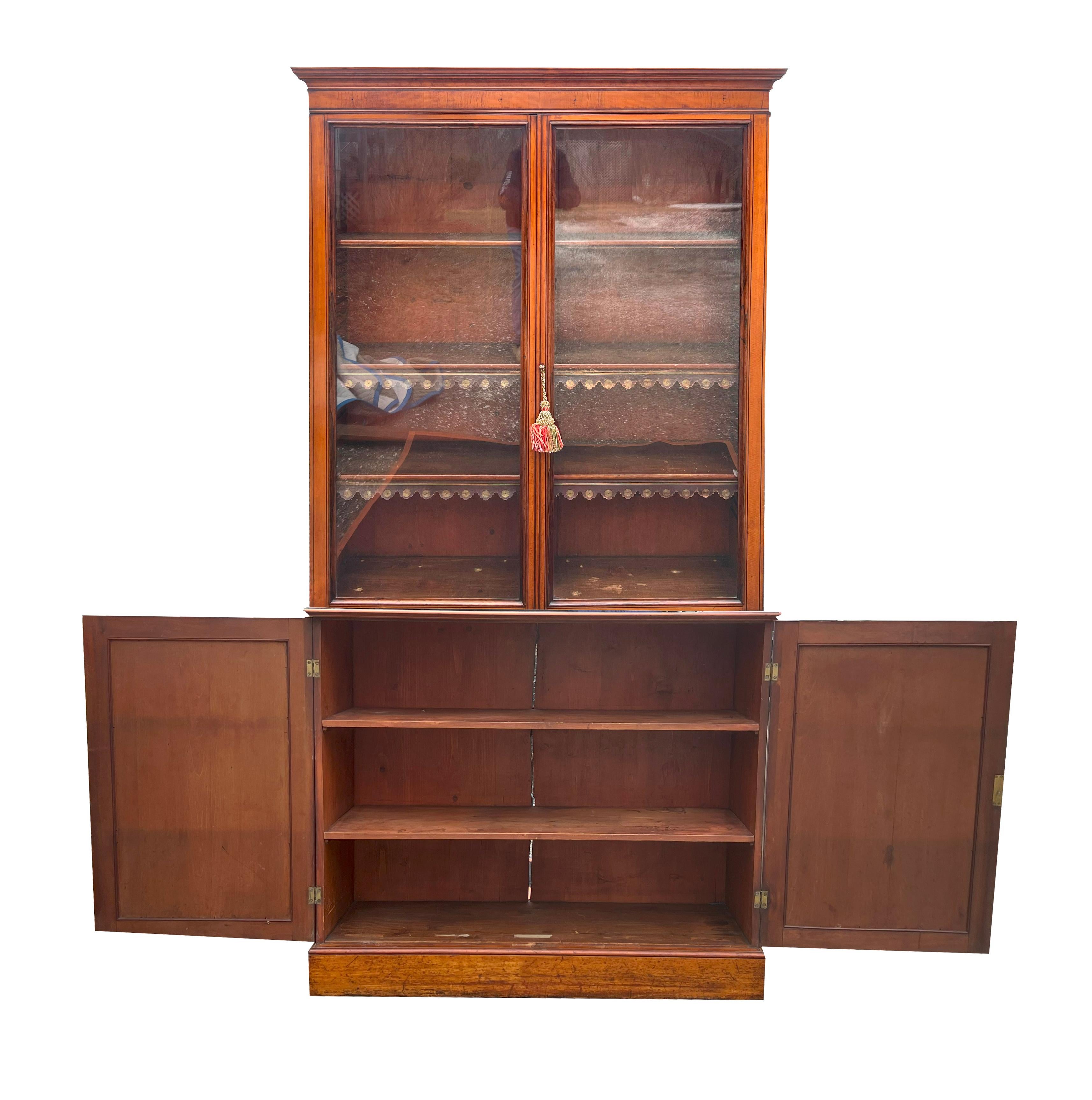 Regency Satinwood And Mahogany Bookcase For Sale 4