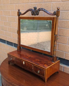 Regency Satinwood Inlaid and Carved Mahogany Chest Mirror, Circa 1800-1810