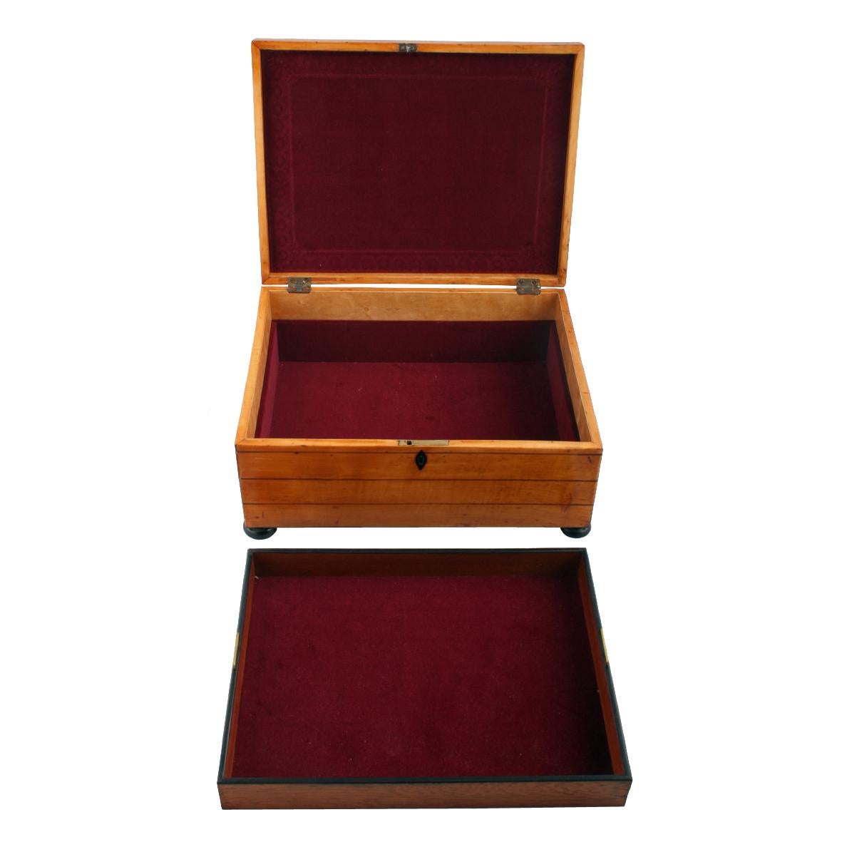 Regency Satinwood Jewel Box In Good Condition In Newcastle Upon Tyne, GB