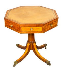 Regency Satinwood Octagonal Drum Table
