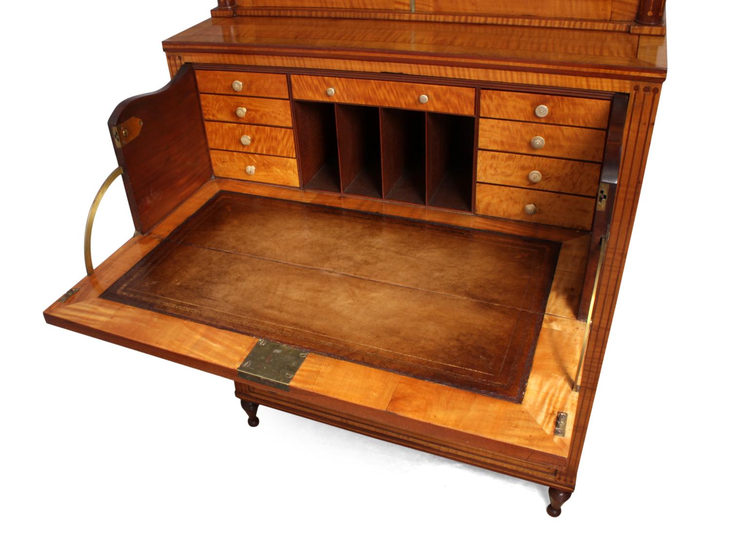 Regency Satinwood Secretaire Bookcase, circa 1815 For Sale 2
