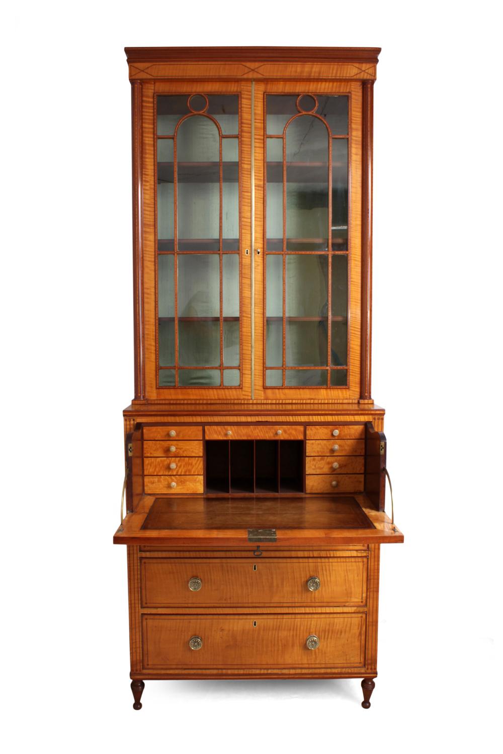 Regency Satinwood Secretaire Bookcase, circa 1815 For Sale 3