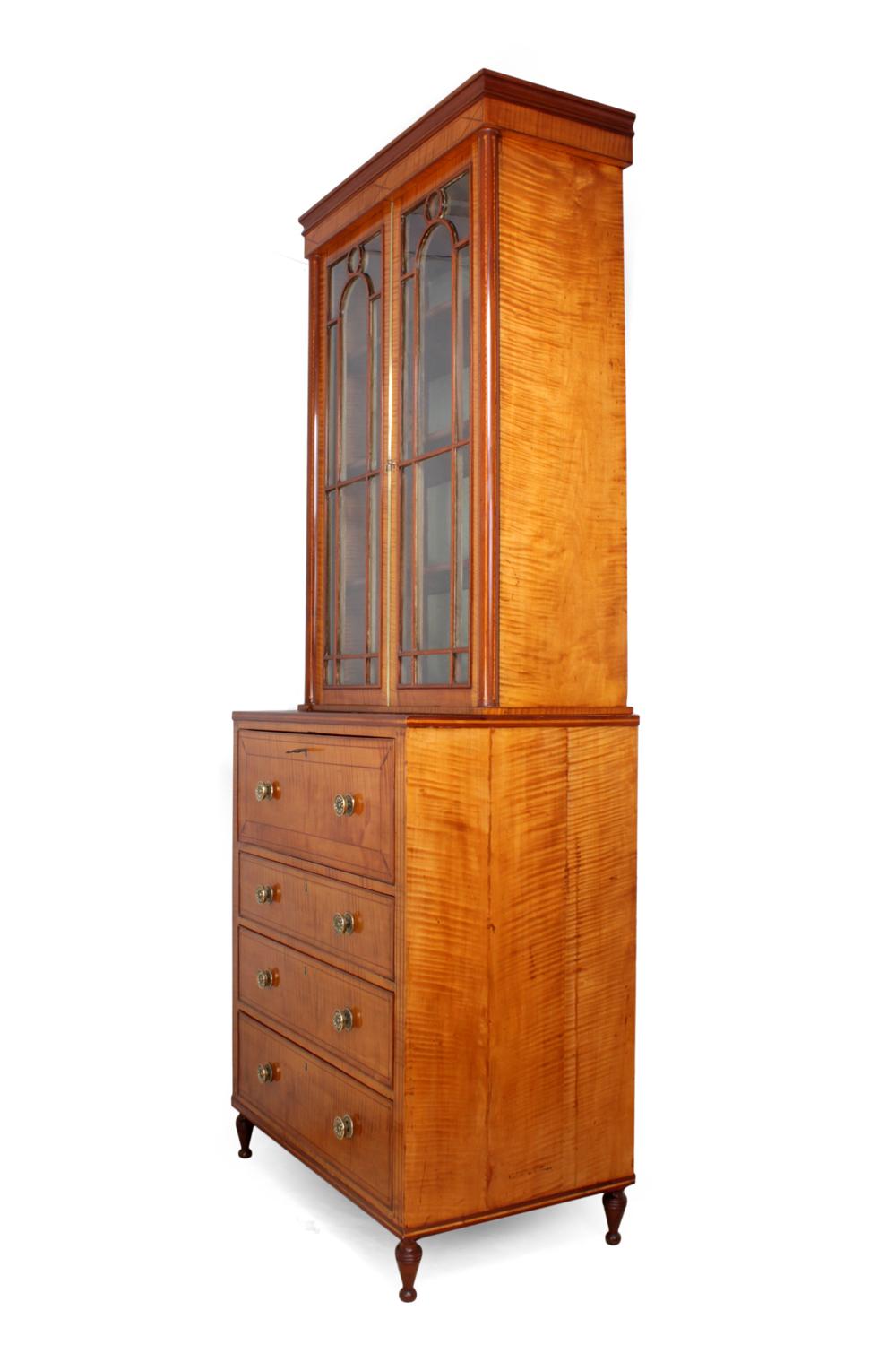 Regency Satinwood Secretaire Bookcase, circa 1815 For Sale 4