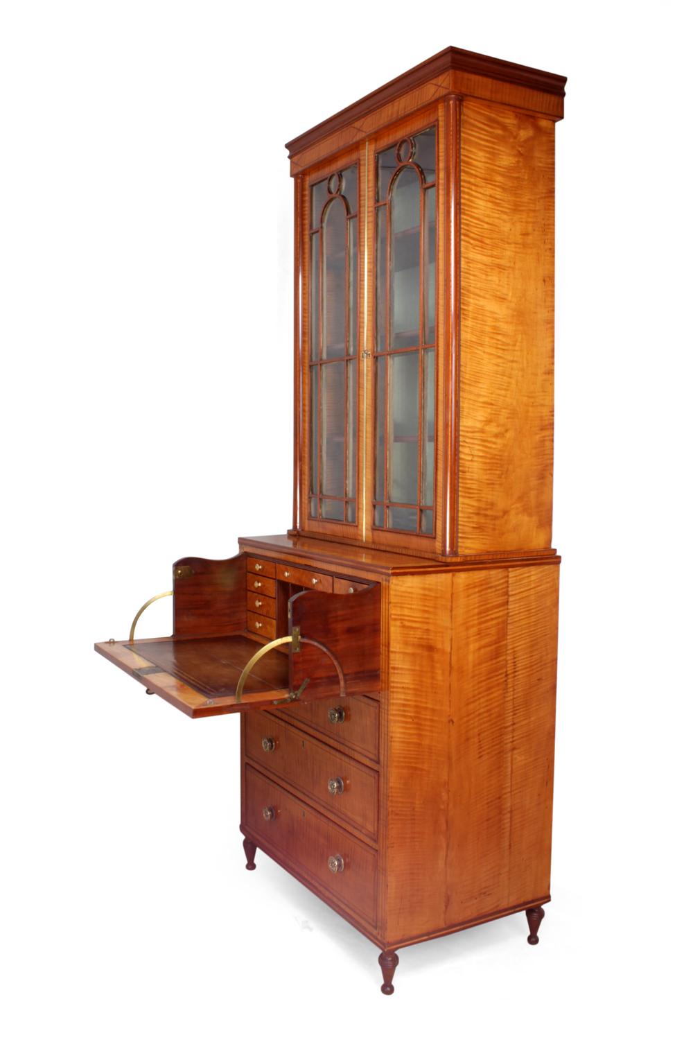 Regency Satinwood Secretaire Bookcase, circa 1815 For Sale 5