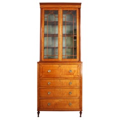 Regency Satinwood Secretaire Bookcase, circa 1815