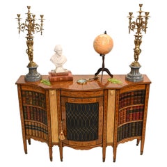 Antique Regency Satinwood Side Cabinet Sideboard, 1880