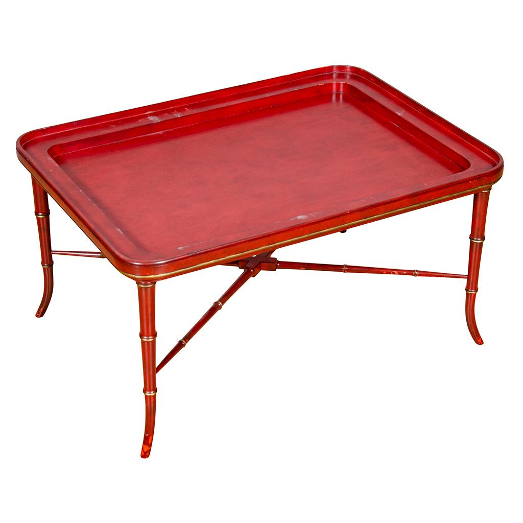 Lacquer Regency Scarlet and Gilt Japanned Papier Mache Tray by Henry Clay For Sale