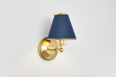Regency Sconce by Billy Cotton in Brass with Navy Shade