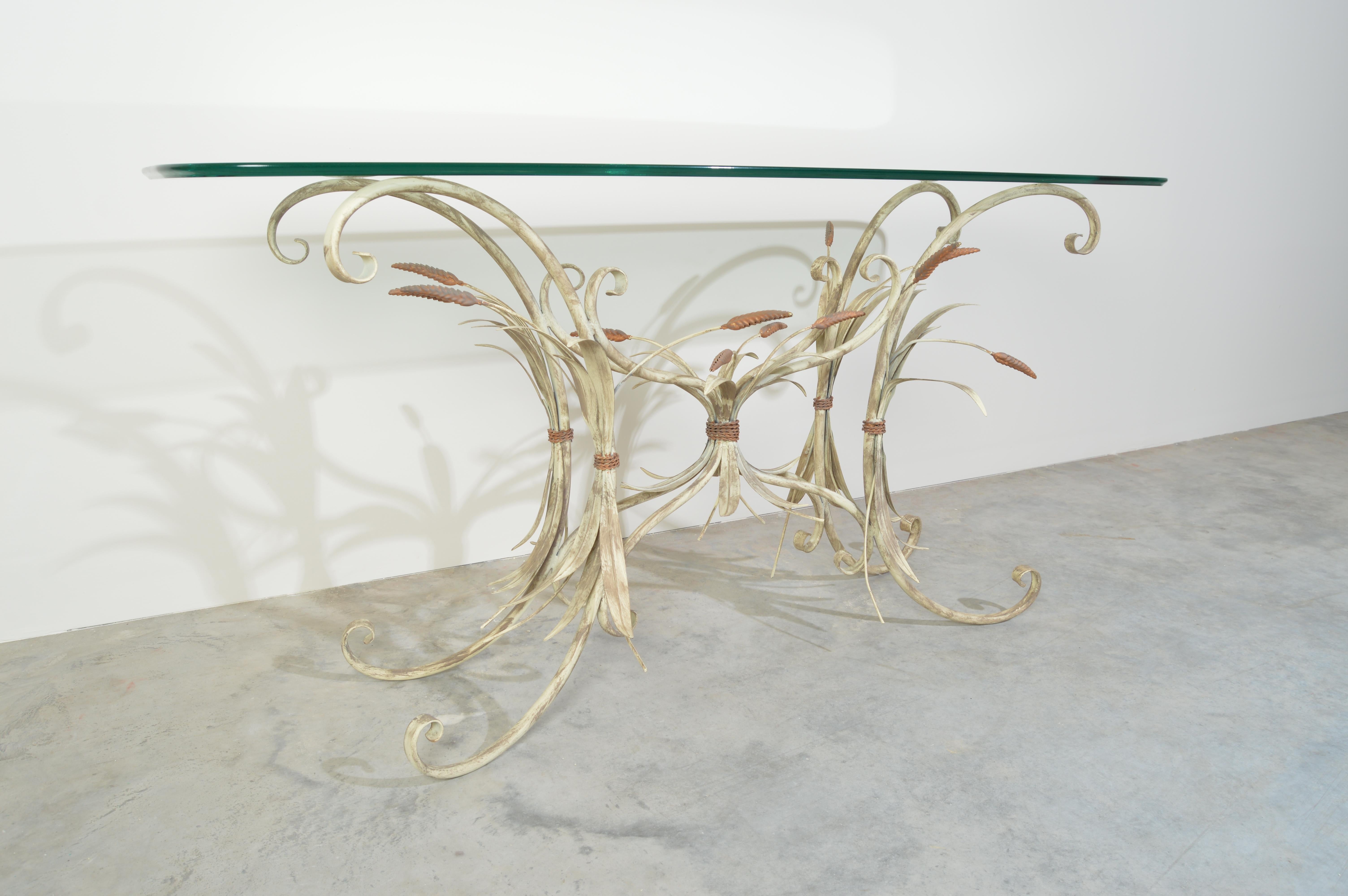 Italian Regency Sheaf of Wheat Console or Entryway Table after Maison Baguès, Italy