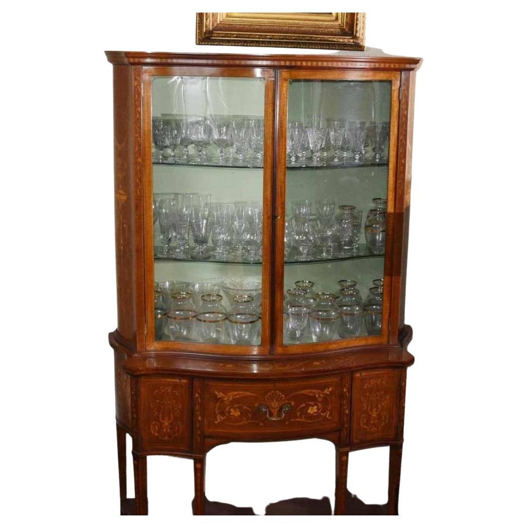 Regency Sheraton Bookcase Glass Display Inlay For Sale at 1stDibs