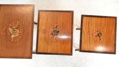 Regency Sheraton Nest Tables Side Table Painted Musical Instruments