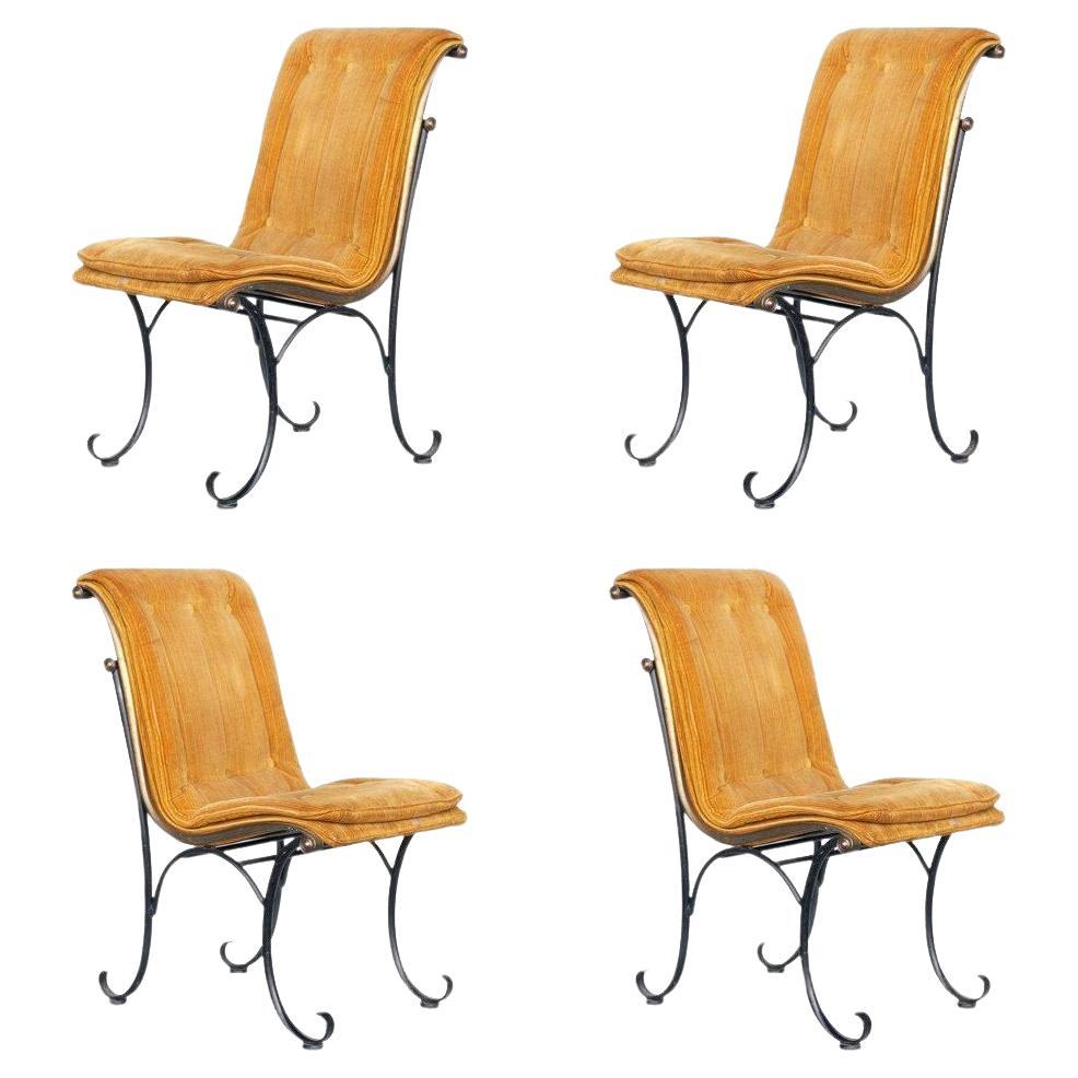 Regency Side Chairs with Bronze Accents by Russel Woodard, Set For Sale