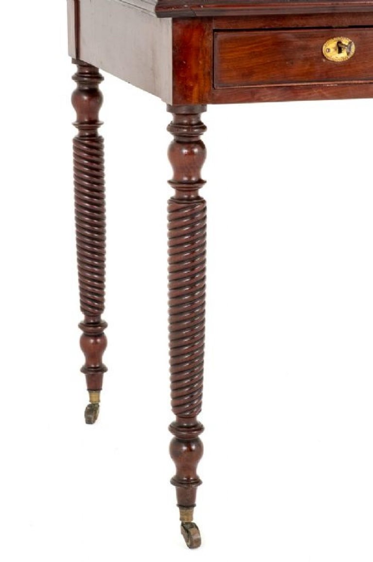 Regency Side Table Mahogany Spiral Leg For Sale at 1stDibs