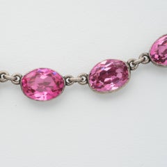 Regency Silver and Pink Paste Collet-Set Rivière