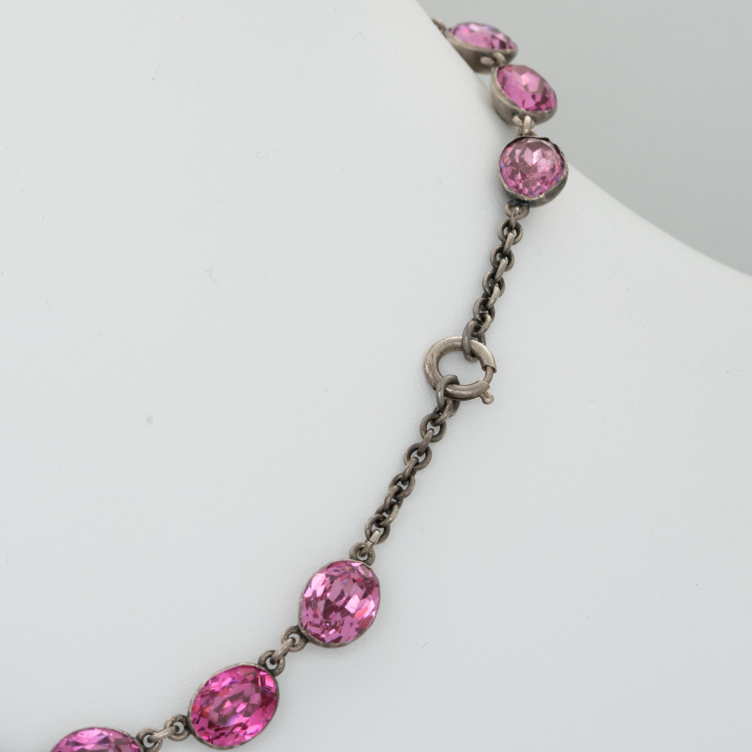 da uomo o donna A. Collet Rivière in argento e pasta rosa Regency