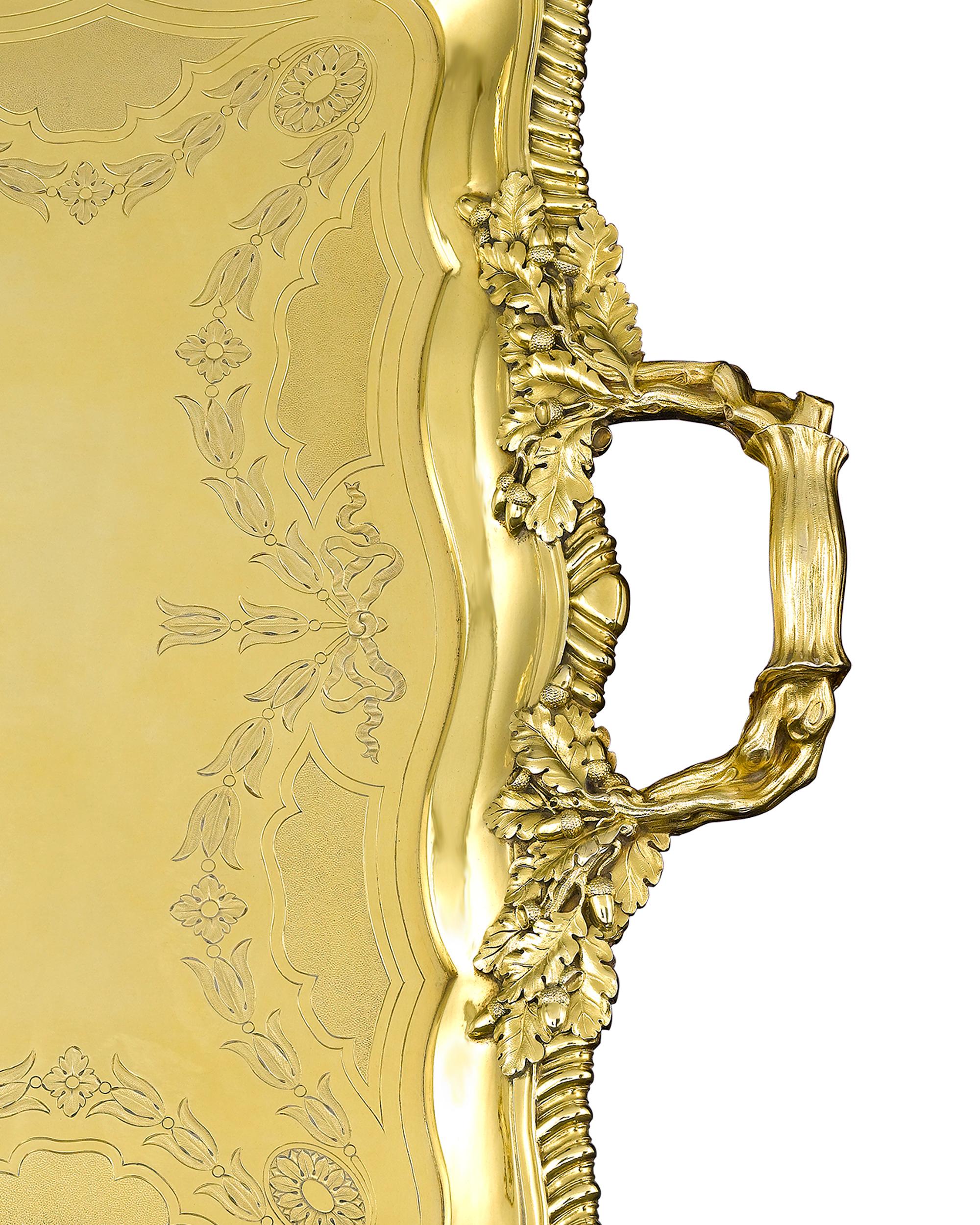 Regency Silver Gilt Tray by Rundell and Jackson In Excellent Condition In New Orleans, LA