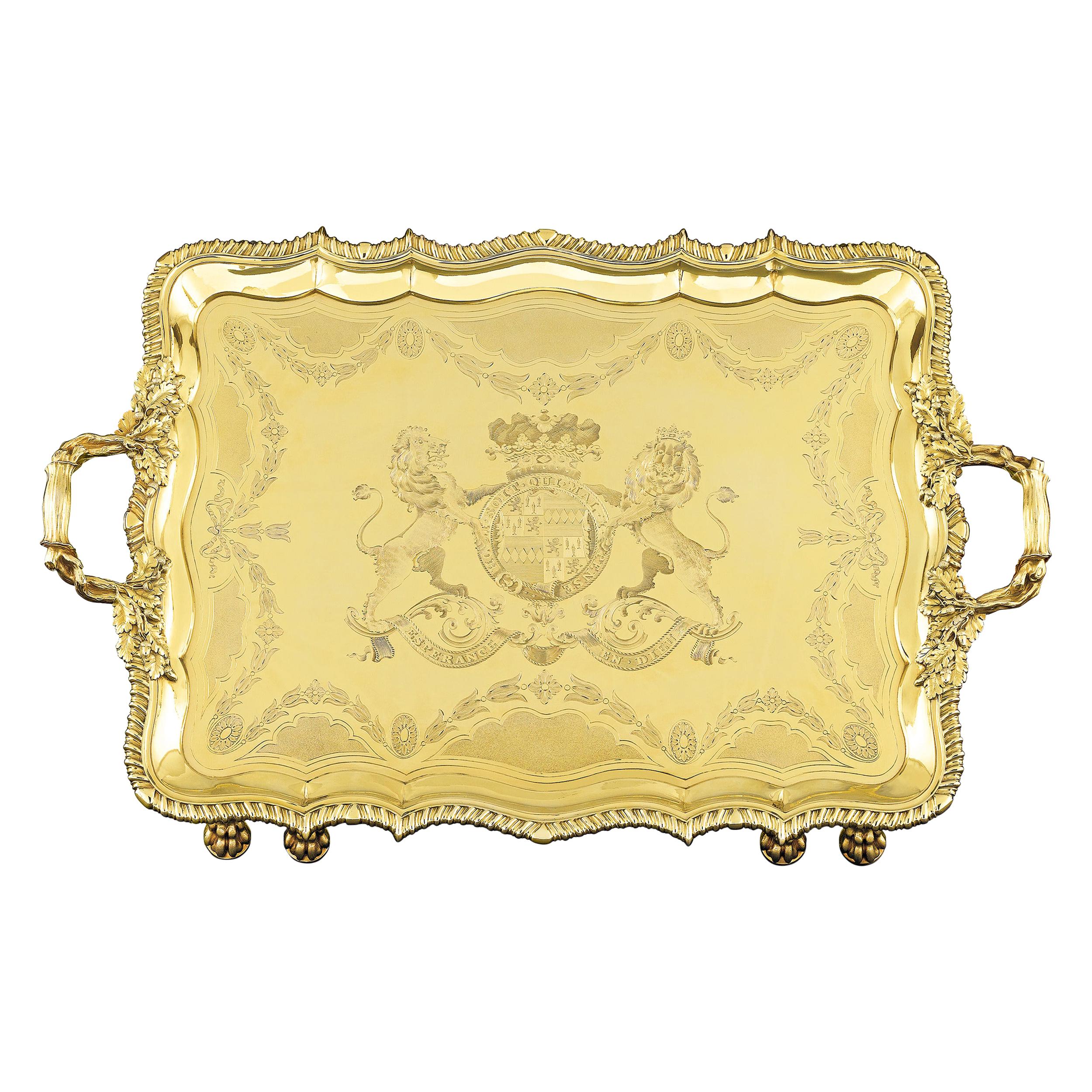 Regency Silver Gilt Tray by Rundell and Jackson
