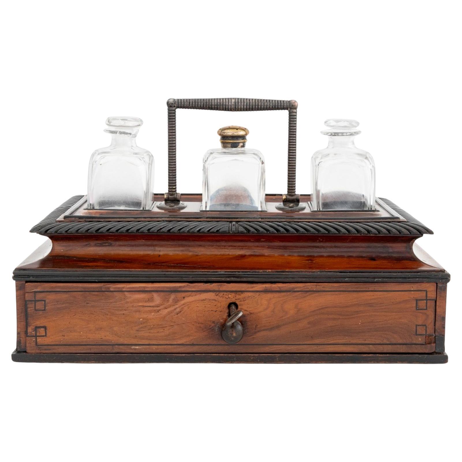 Regency Silver Mounted Yew Inkstand, 1816 For Sale