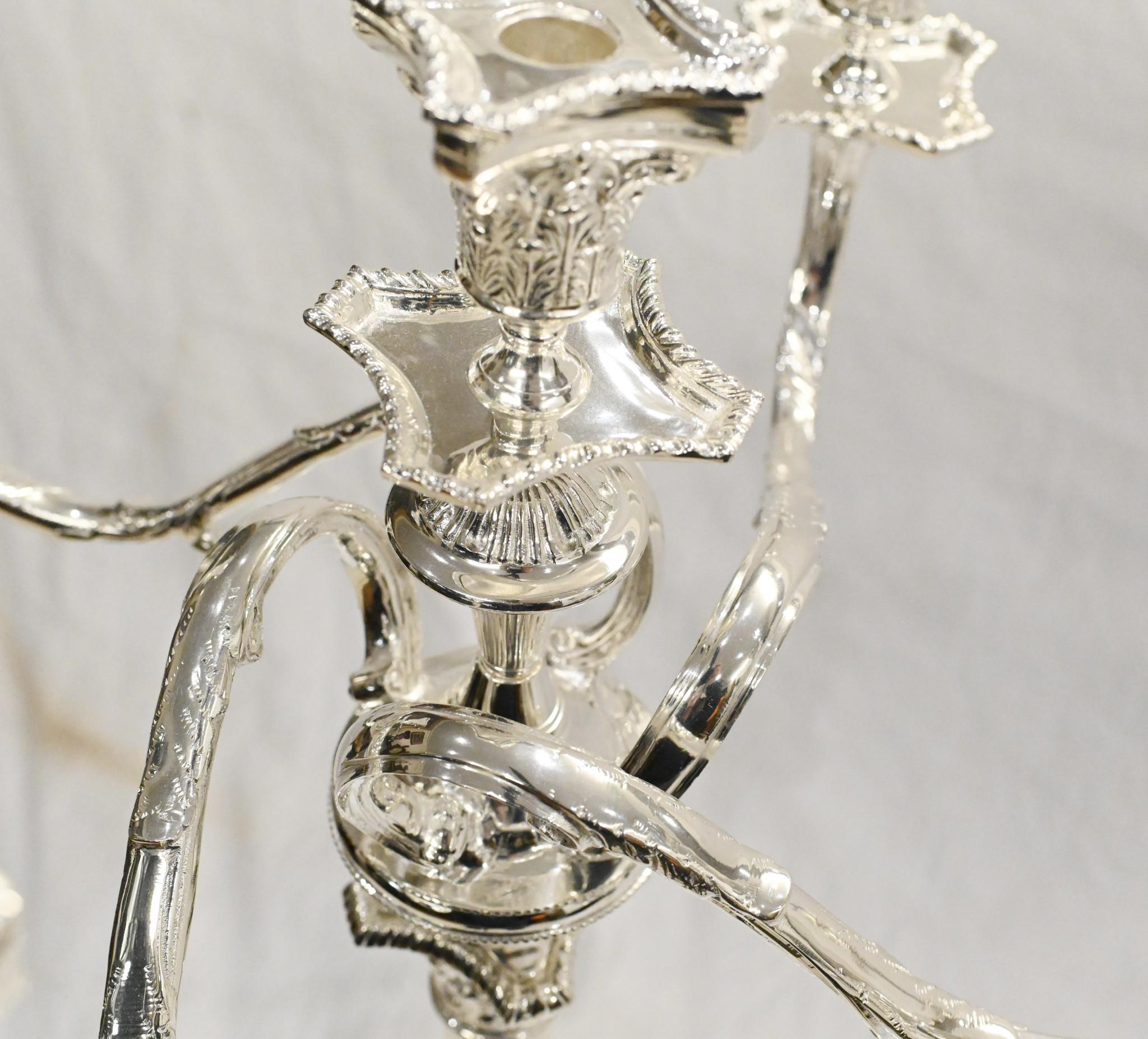 Candelabri Regency in silver plate Candele a colonna dorica in vendita 7