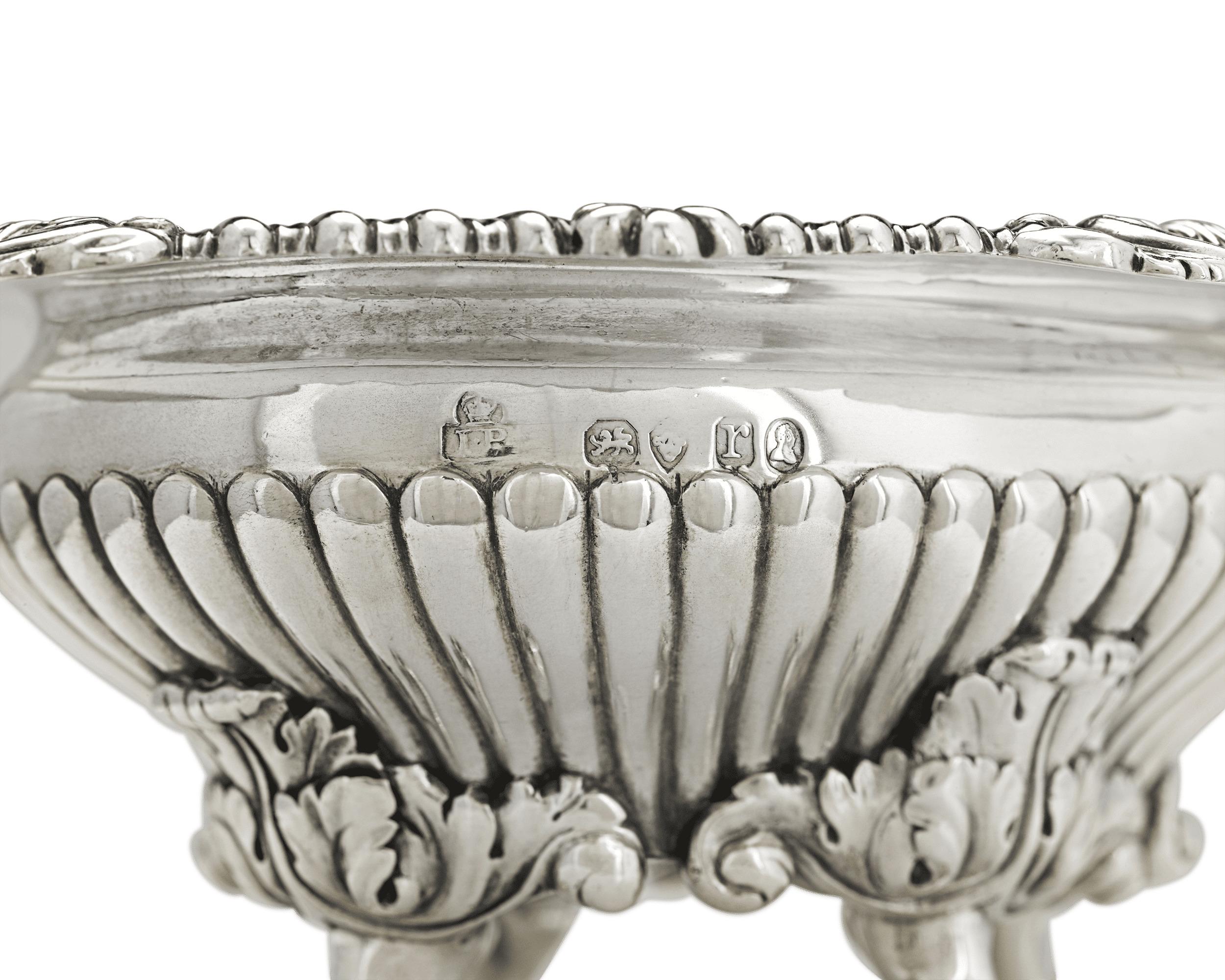 English Regency Silver Salt Cellars by John Bridge