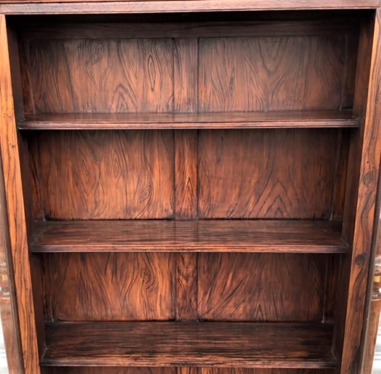 Regency Simulated Faux Calamader Bookcase of Small Proportions For Sale 14