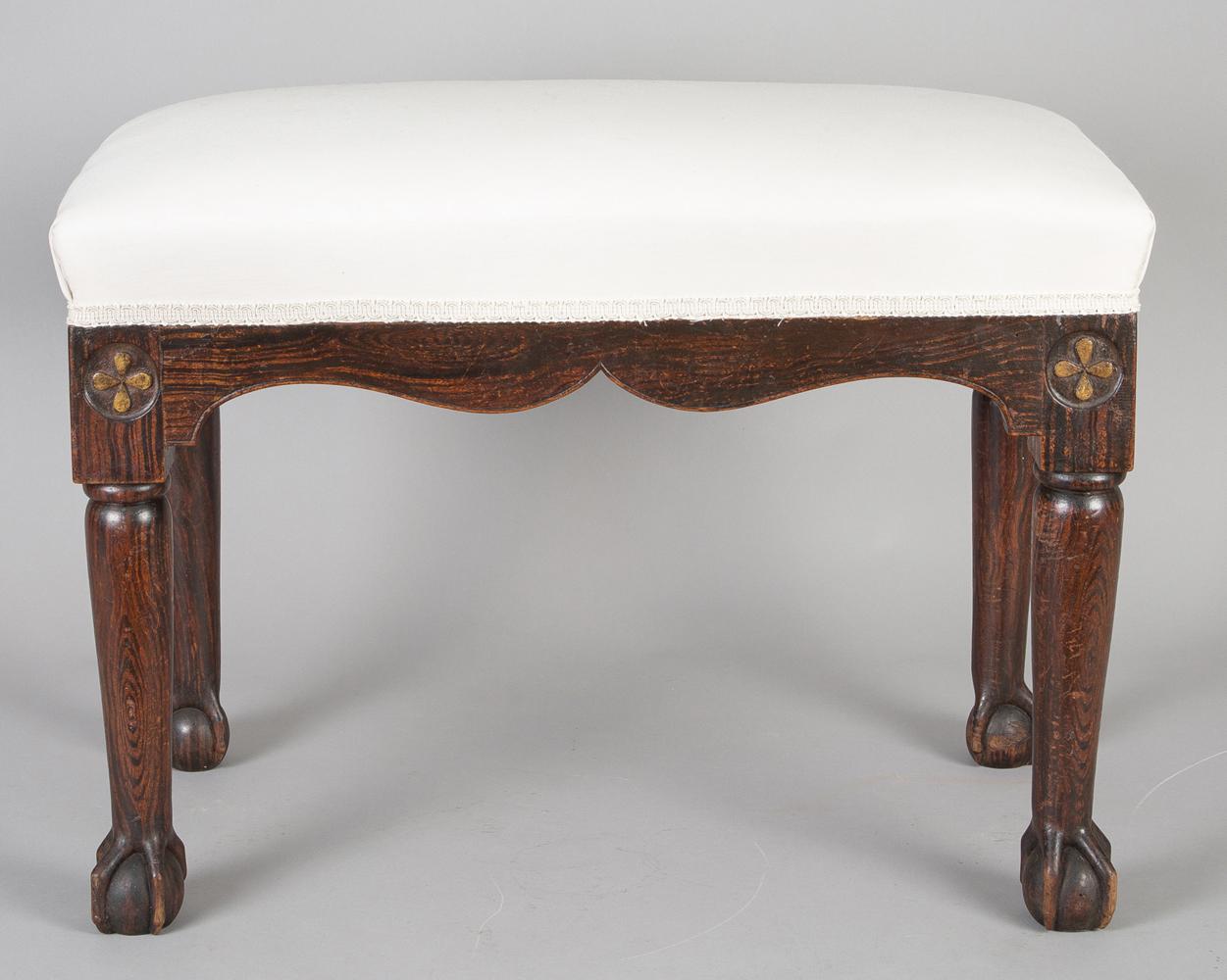 Gilt Regency Simulated Rosewood Bench For Sale