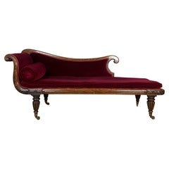 Regency Simulated Rosewood Chaise-Longue
