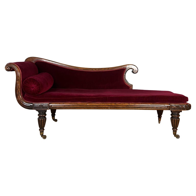 Regency Simulated Rosewood ChaiseLongue at 1stDibs