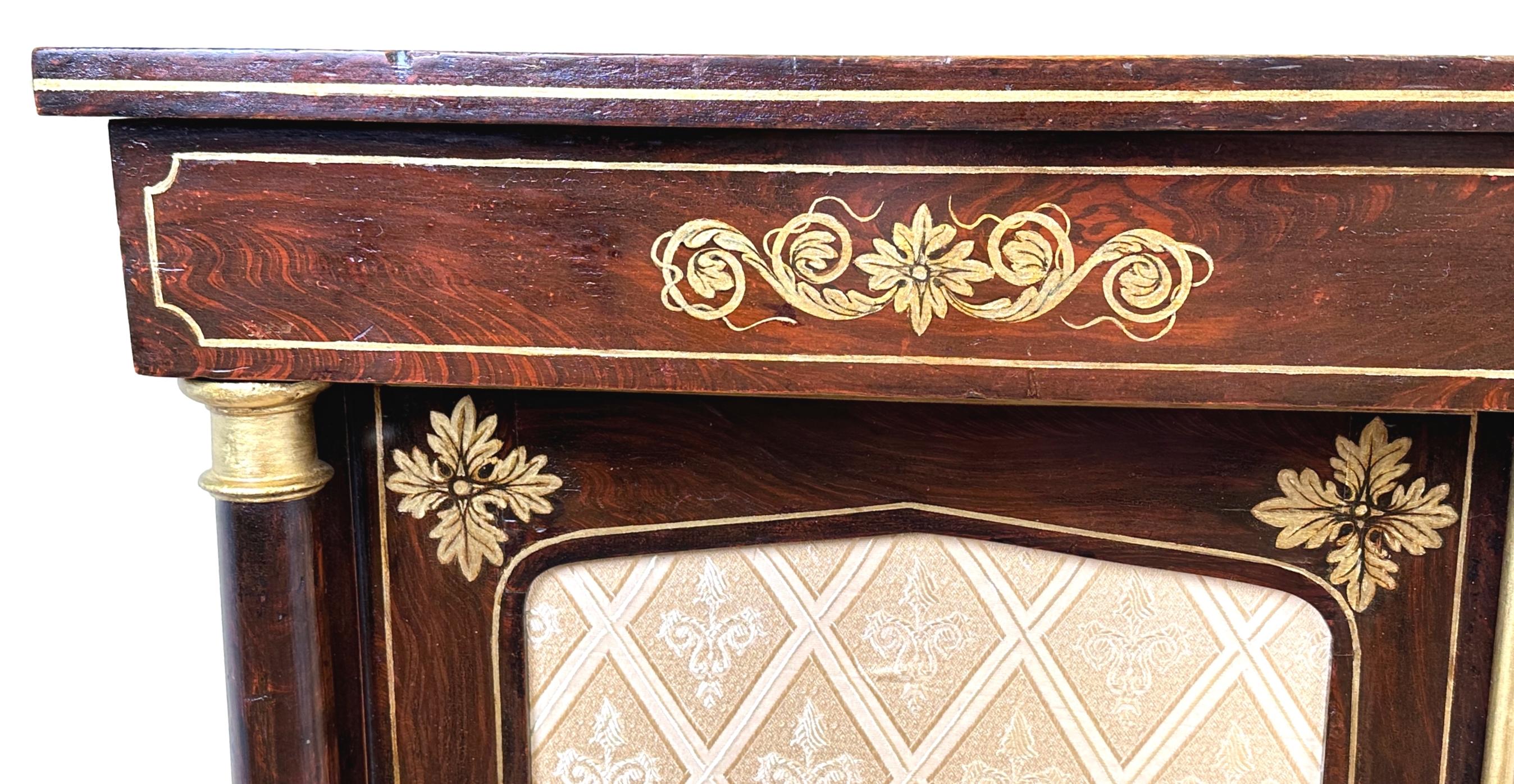 Regency Simulated Rosewood Side Cabinet In Good Condition For Sale In Bedfordshire, GB