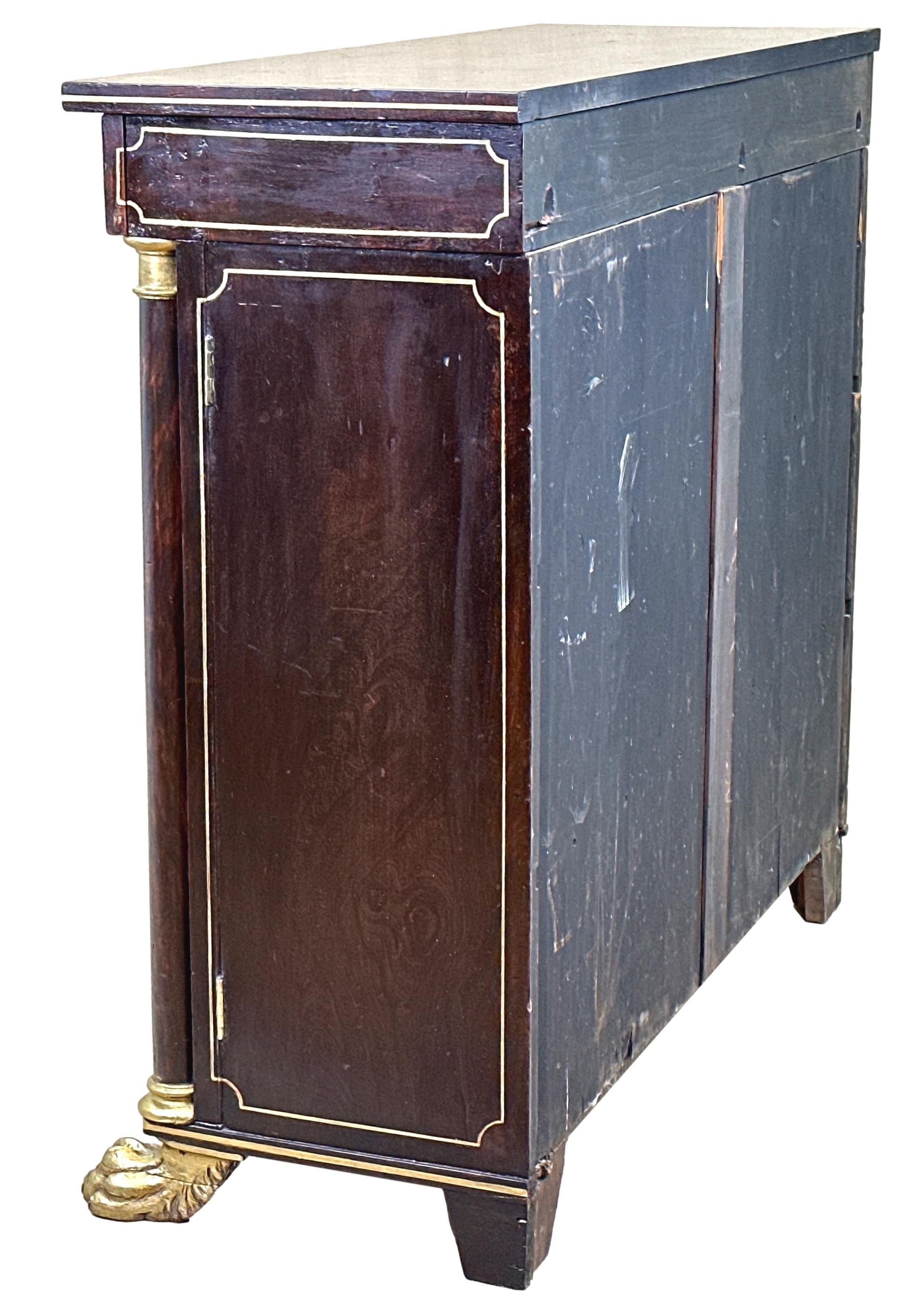 Regency Simulated Rosewood Side Cabinet For Sale 1