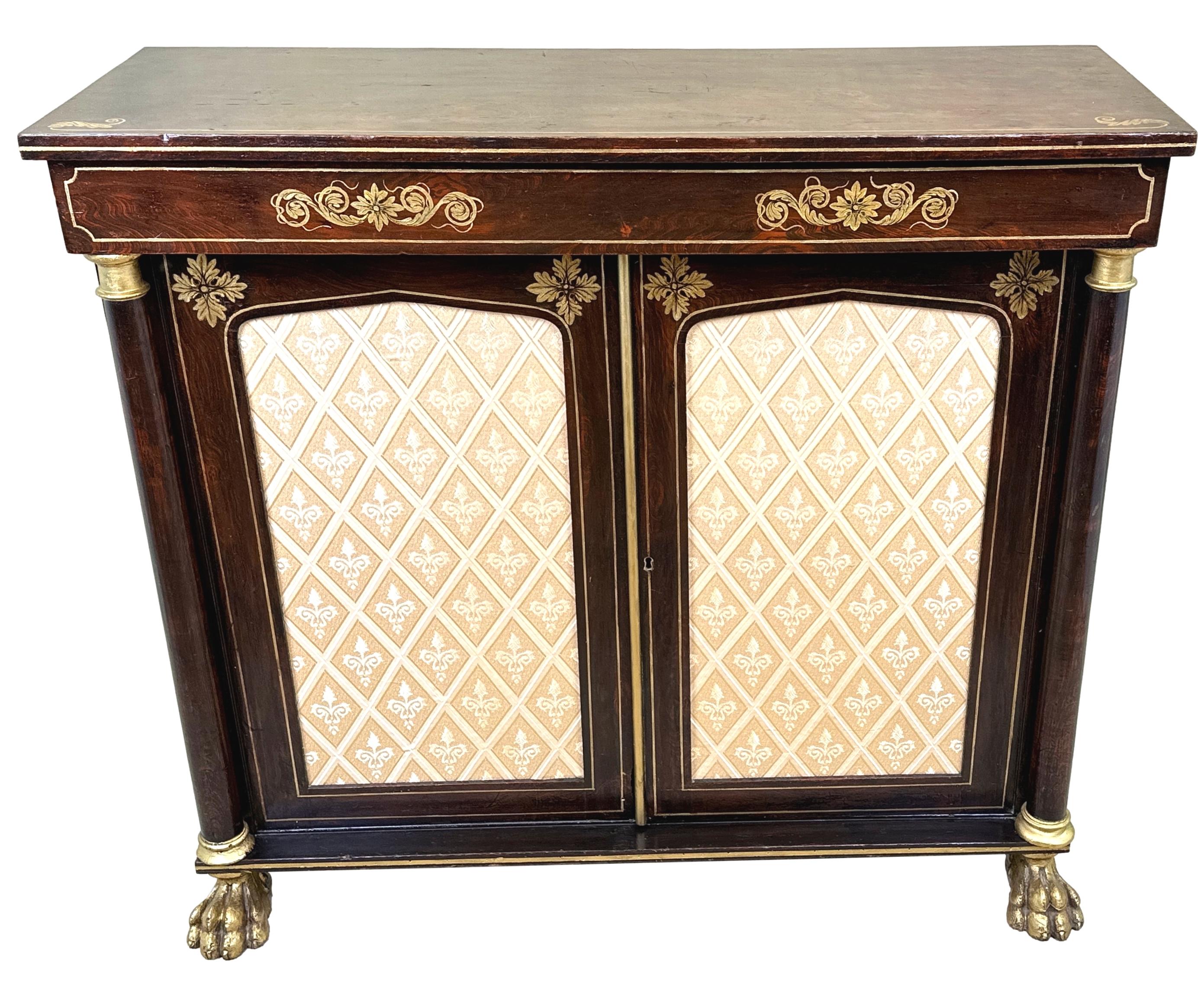 Regency Simulated Rosewood Side Cabinet For Sale 3
