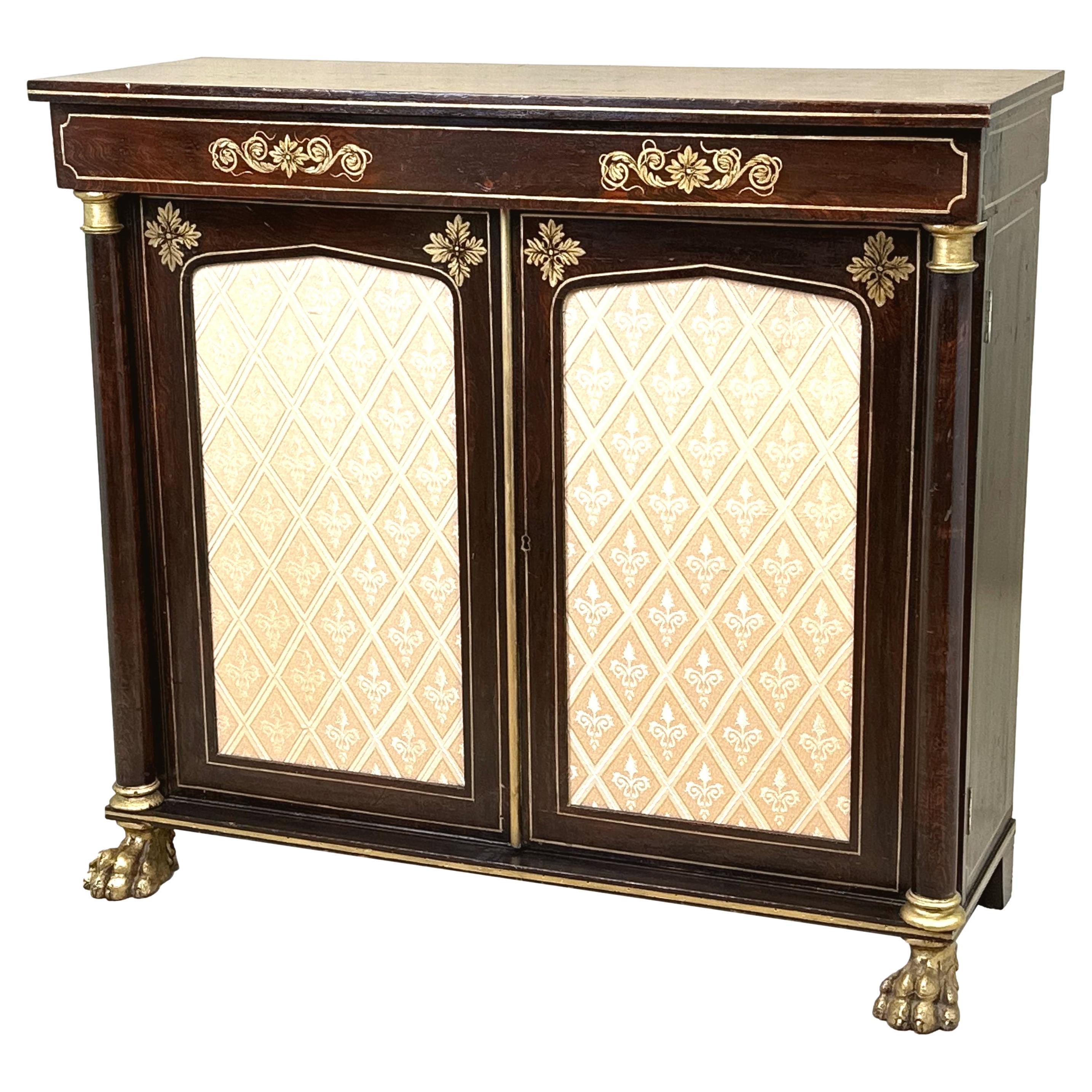 Regency Simulated Rosewood Side Cabinet For Sale