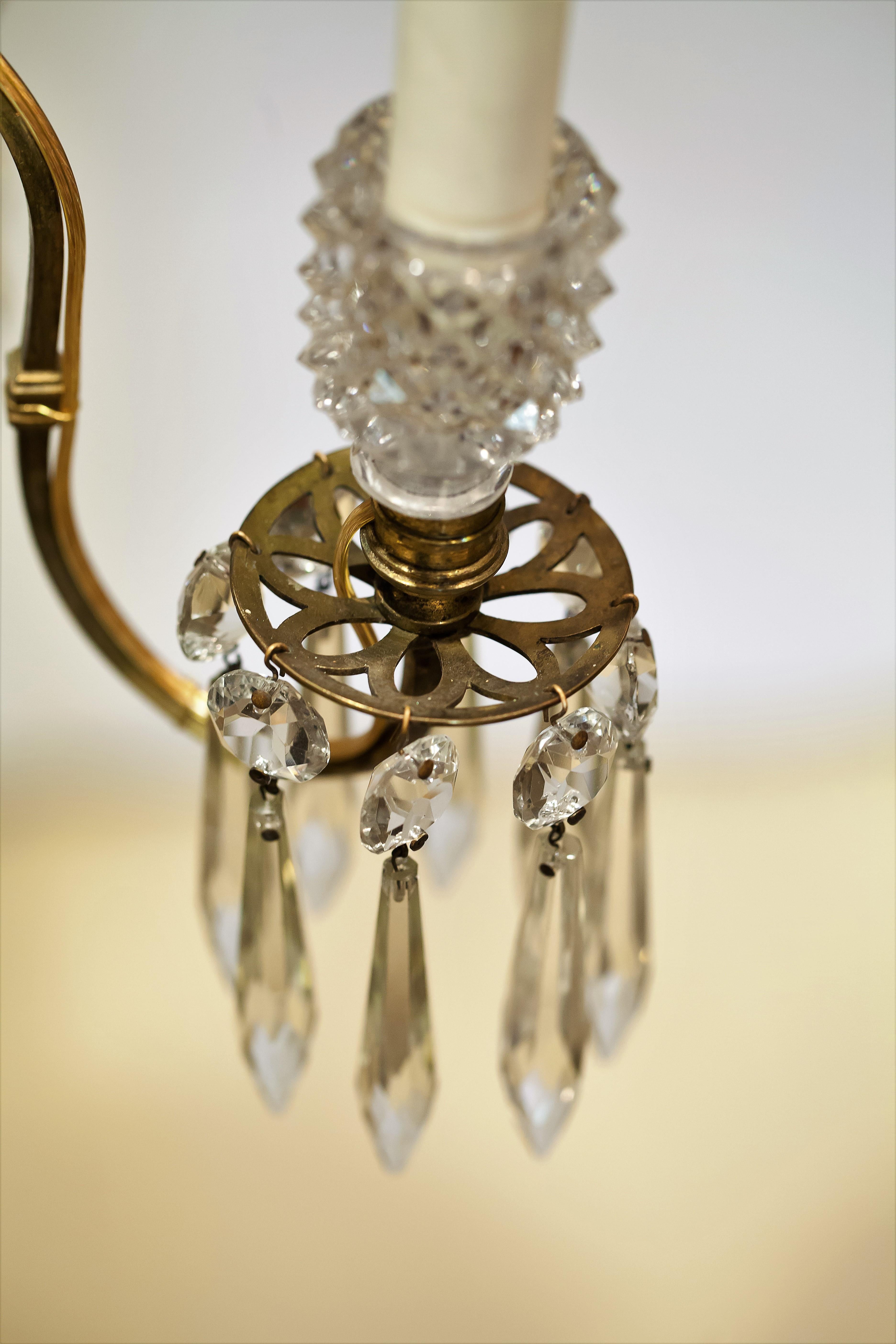 Regency-Kronleuchter mit sechs Lichtern aus Messing und geschliffenen Kristallen, CIRCA:1810, London im Angebot 5