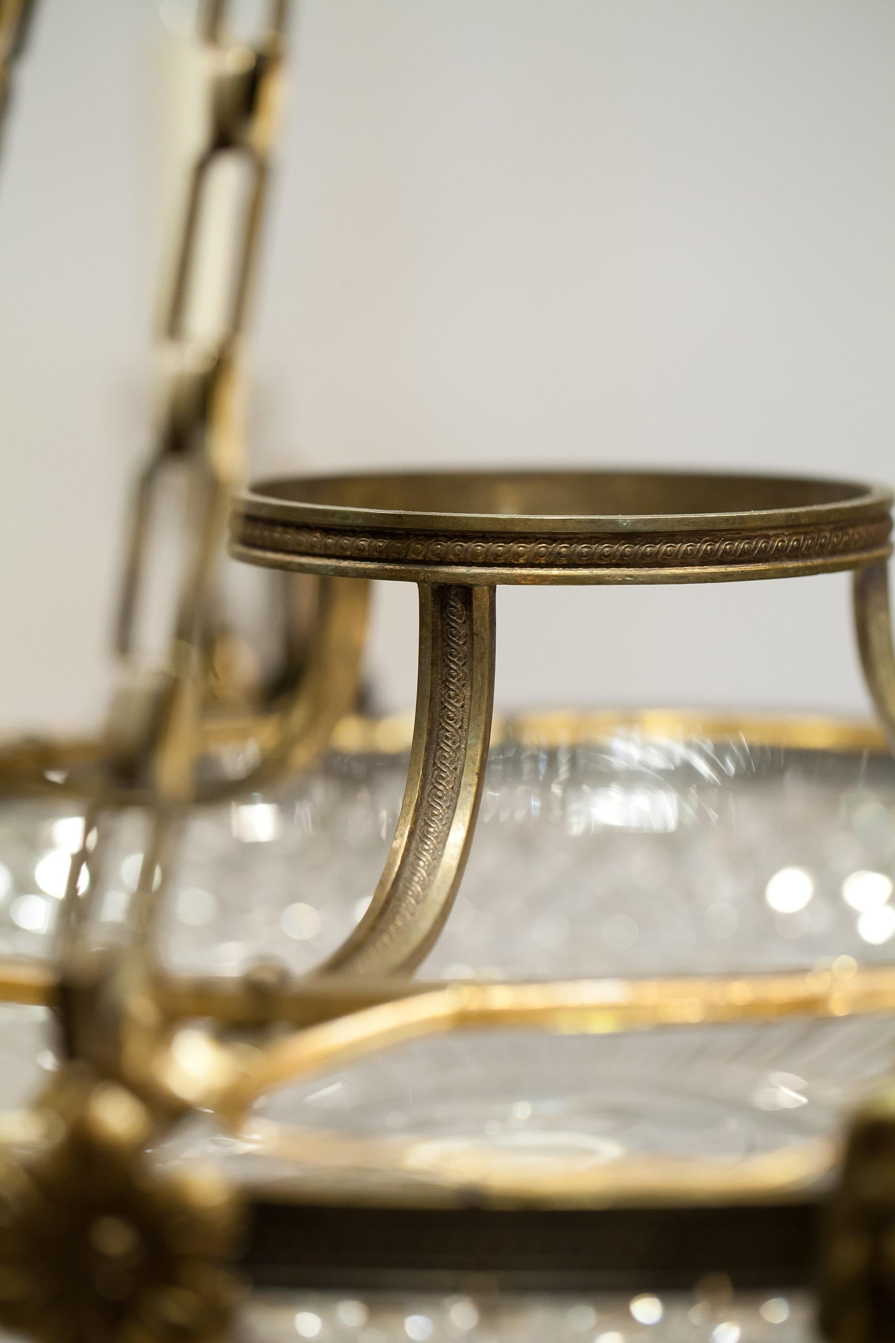 Regency Six-Light Brass and Cut-Crystal Chandelier, Circa:1810, London For Sale 6