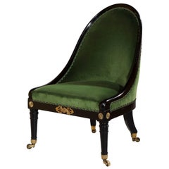 Chaise pantoufle Regency à dossier en forme de cuillère