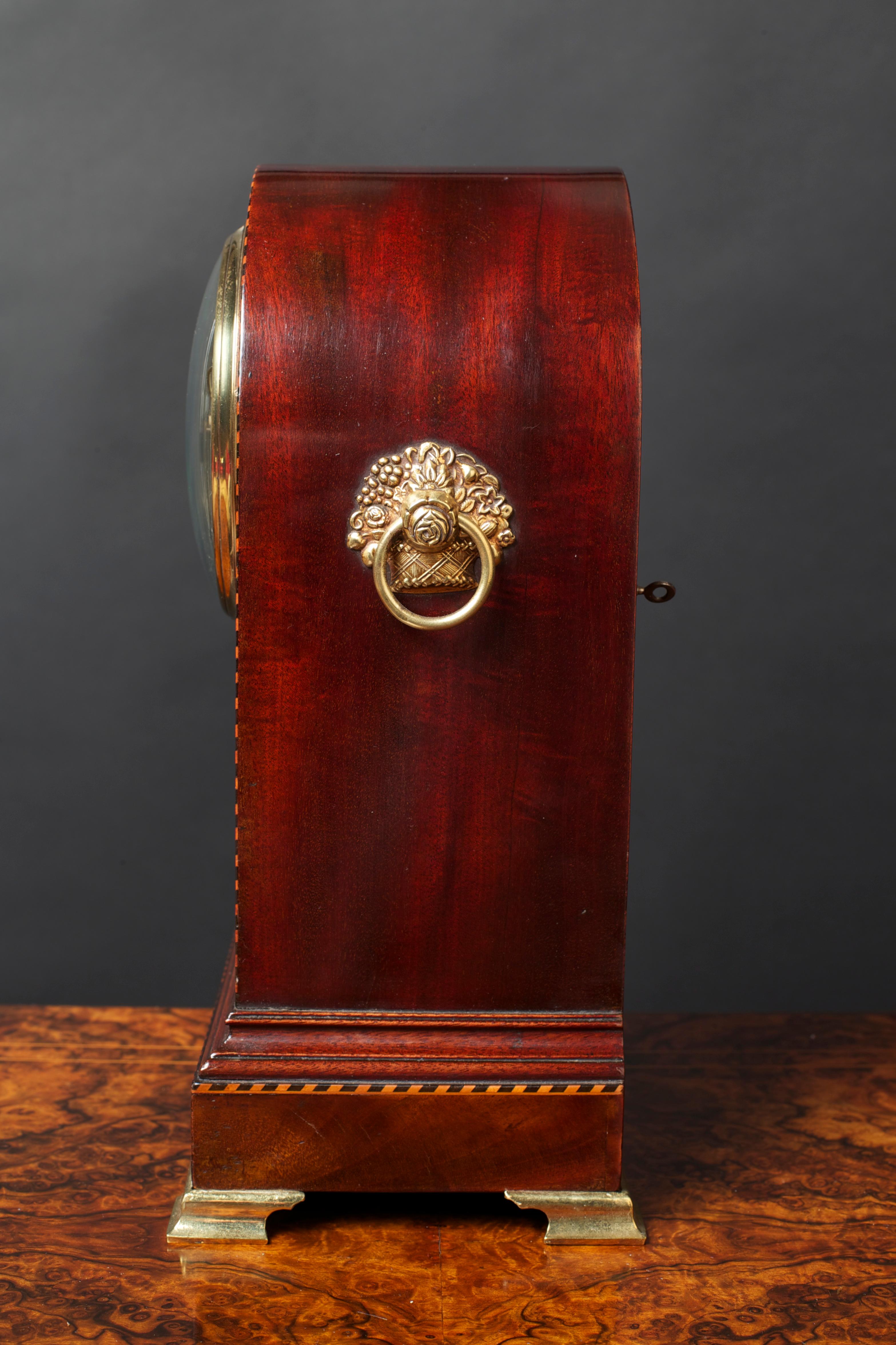 English Regency Small Mahogany Cased Fusee Bracket Clock by William Wyatt, Liverpool