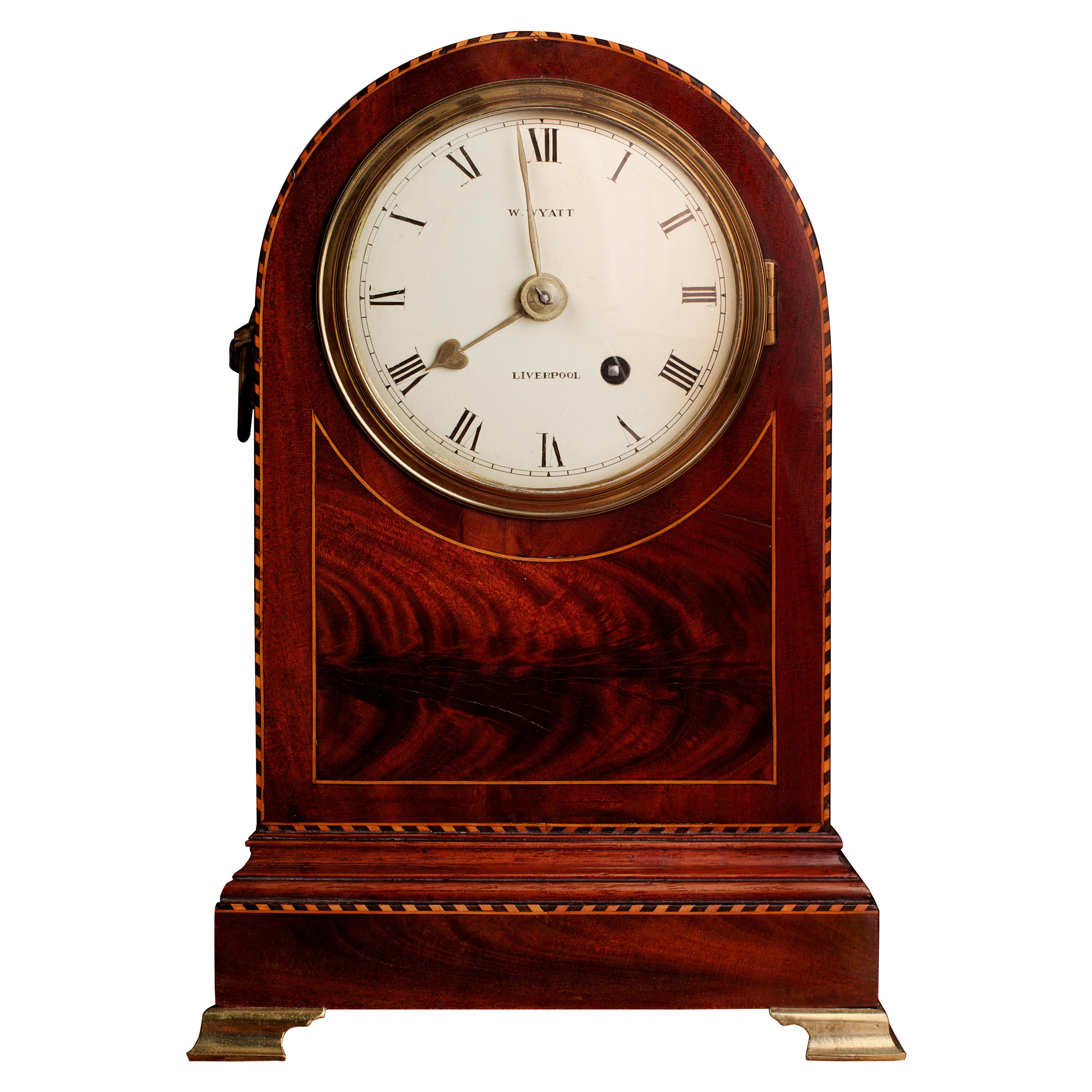 Regency Small Mahogany Cased Fusee Bracket Clock by William Wyatt, Liverpool