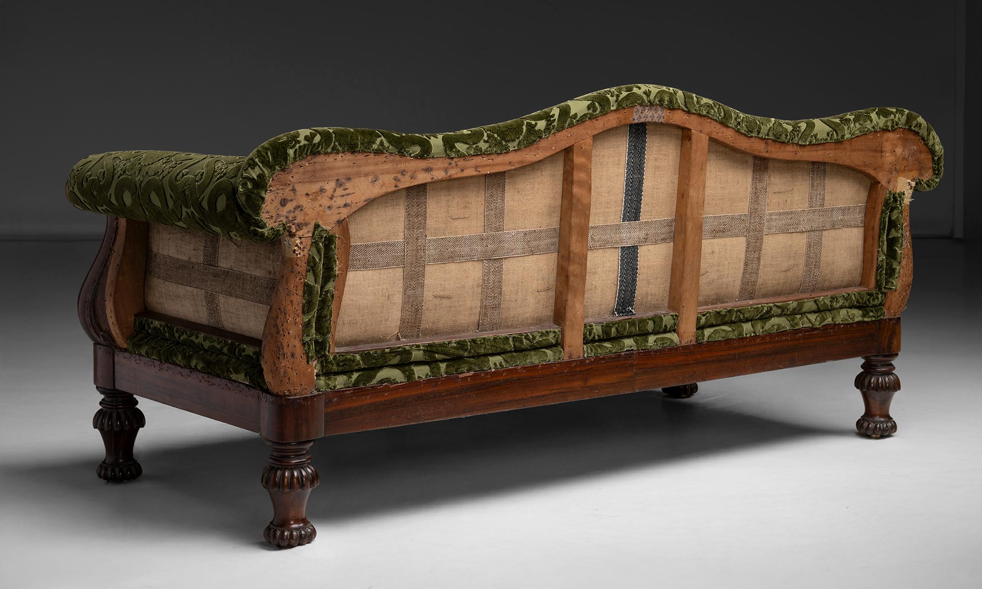 Regency Sofa in House of Hackney Velvet, England circa 1880 In Good Condition For Sale In Culver City, CA