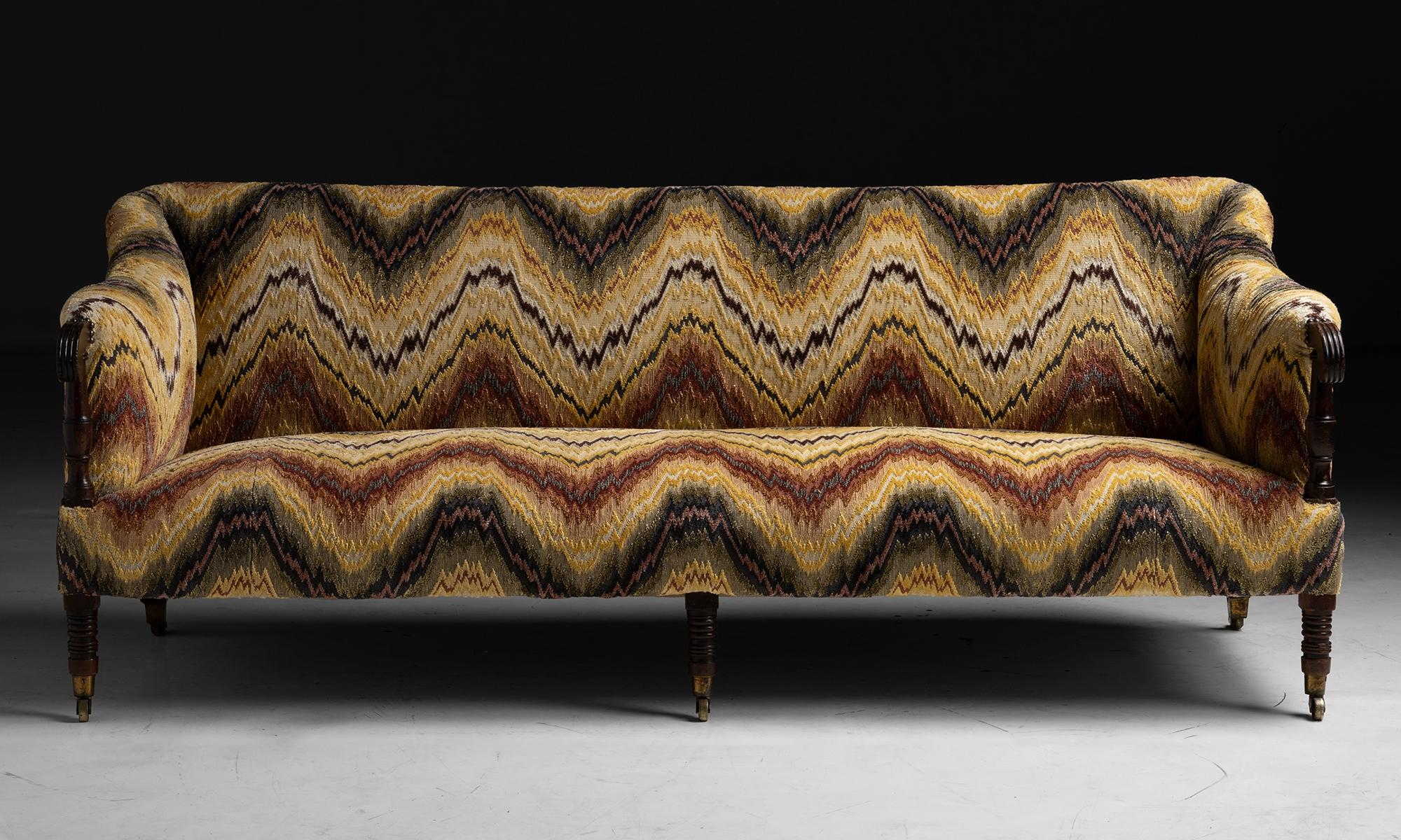 Linen Regency Sofa in Pierre Frey Fabric, England circa 1820