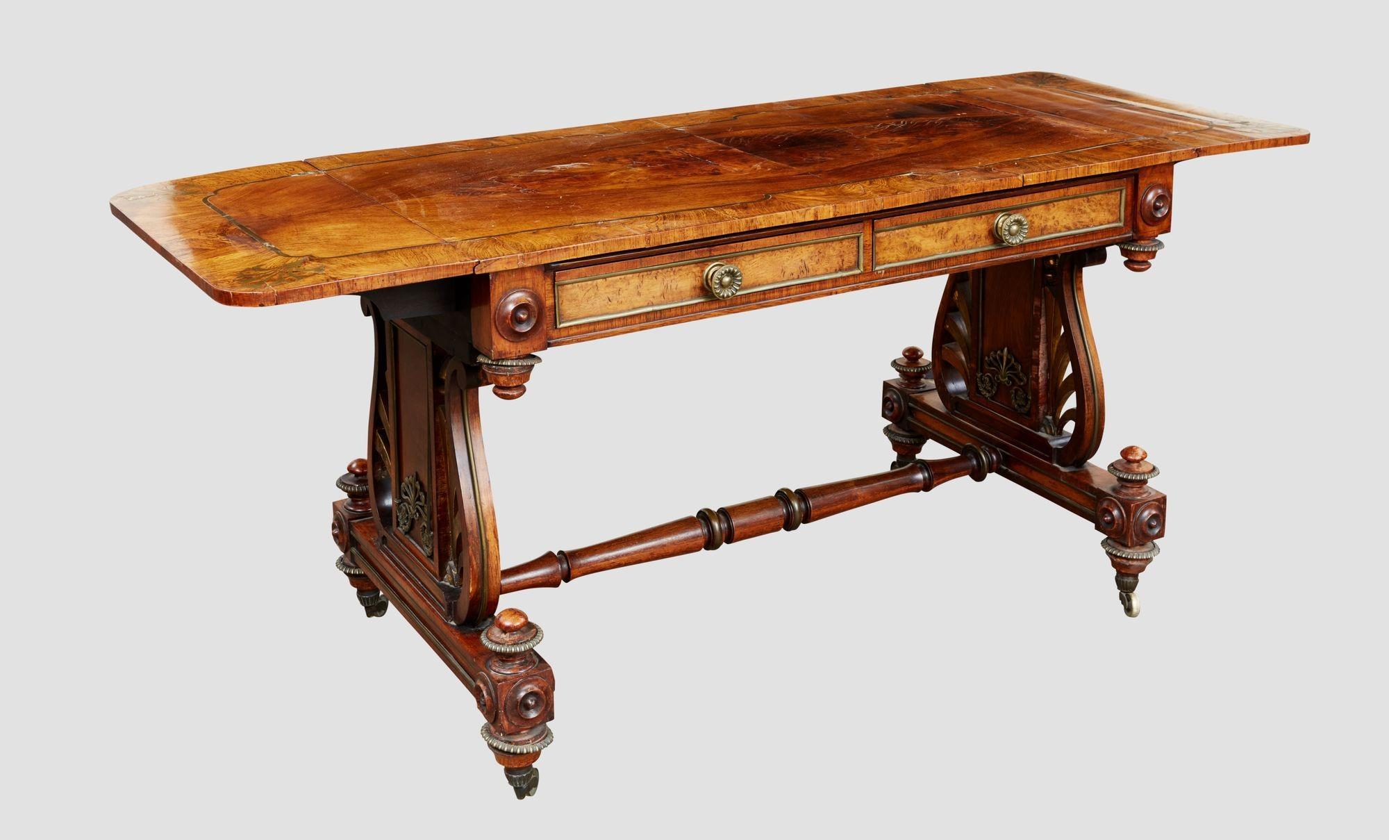 Regency Sofa Table in the Manner of George Bullock In Good Condition For Sale In Greenwich, CT