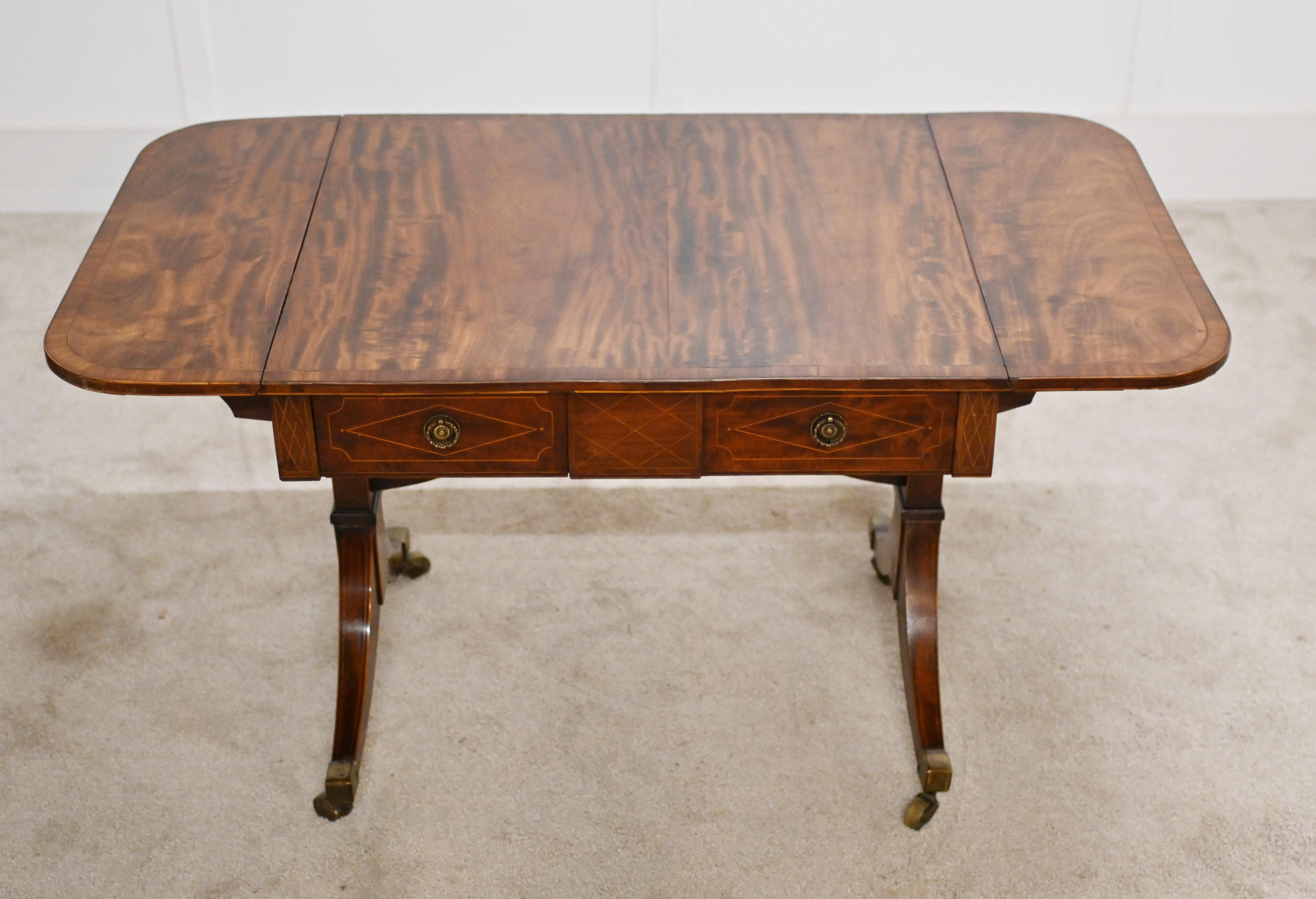 Regency Sofa Table Mahogany Antique Furniture For Sale 8
