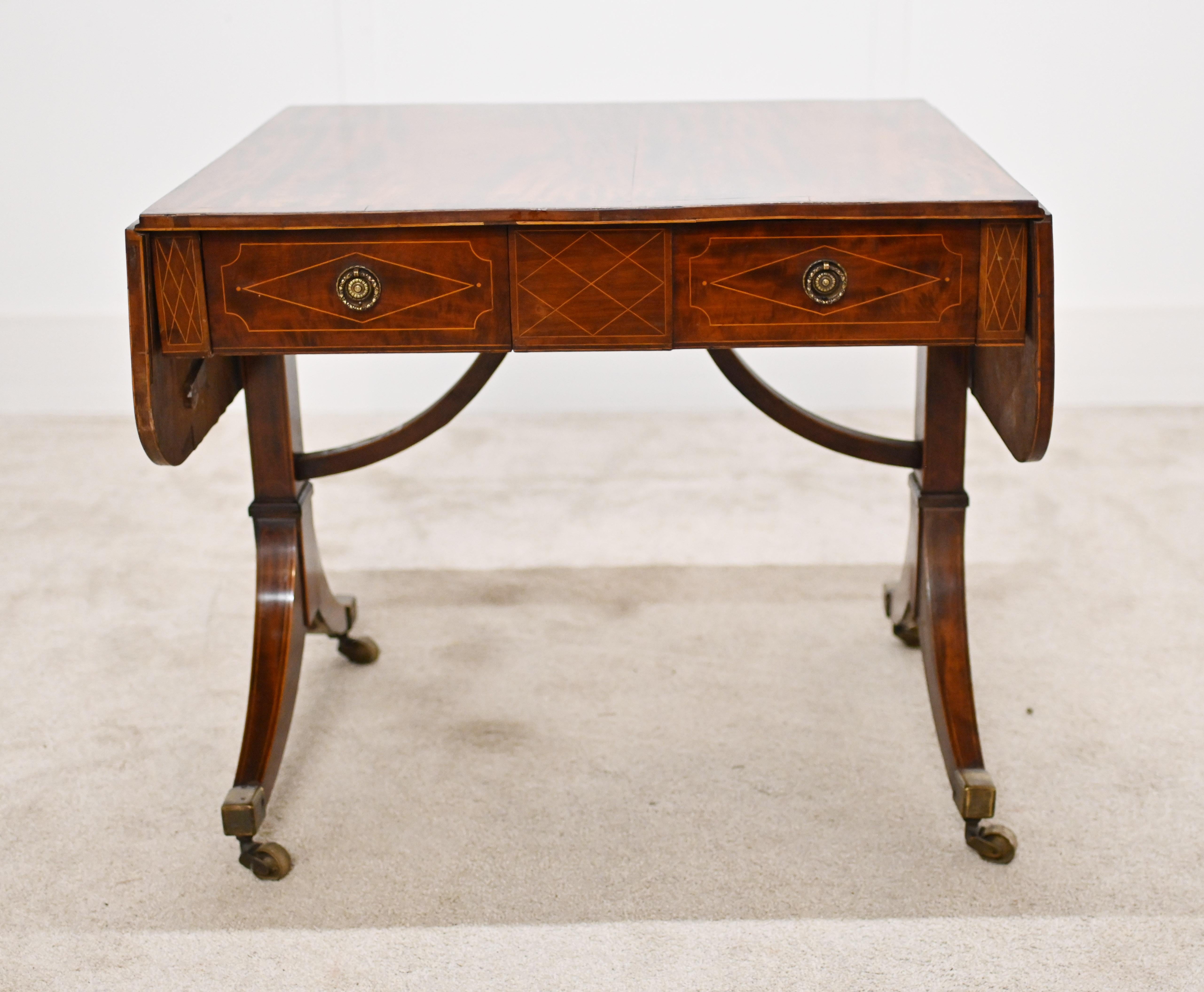 Regency Sofa Table Mahogany Antique Furniture In Good Condition For Sale In Potters Bar, GB
