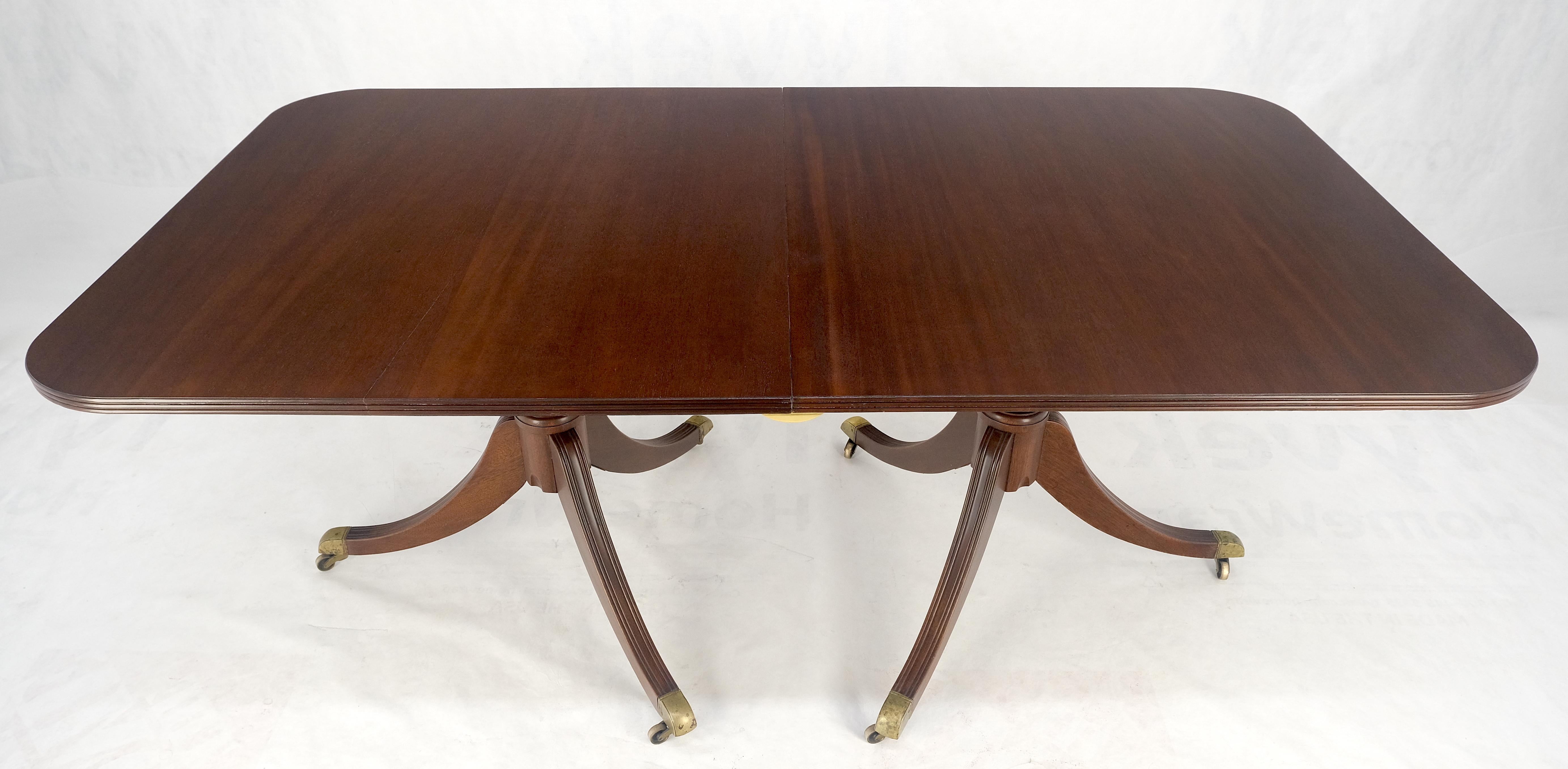 Brass Regency Solid Mahogany Double Pedestal 1x17