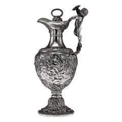 Regency Solid Silver Exceptional Figural Ewer, Jonathan Hayne, circa 1829